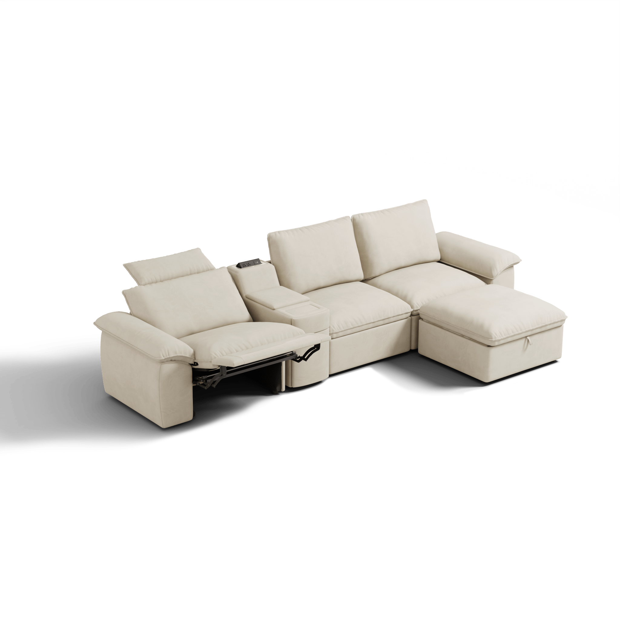 SOMA Prestige 4 Seat L - shaped, with Recliner & Console | Nap Armrests