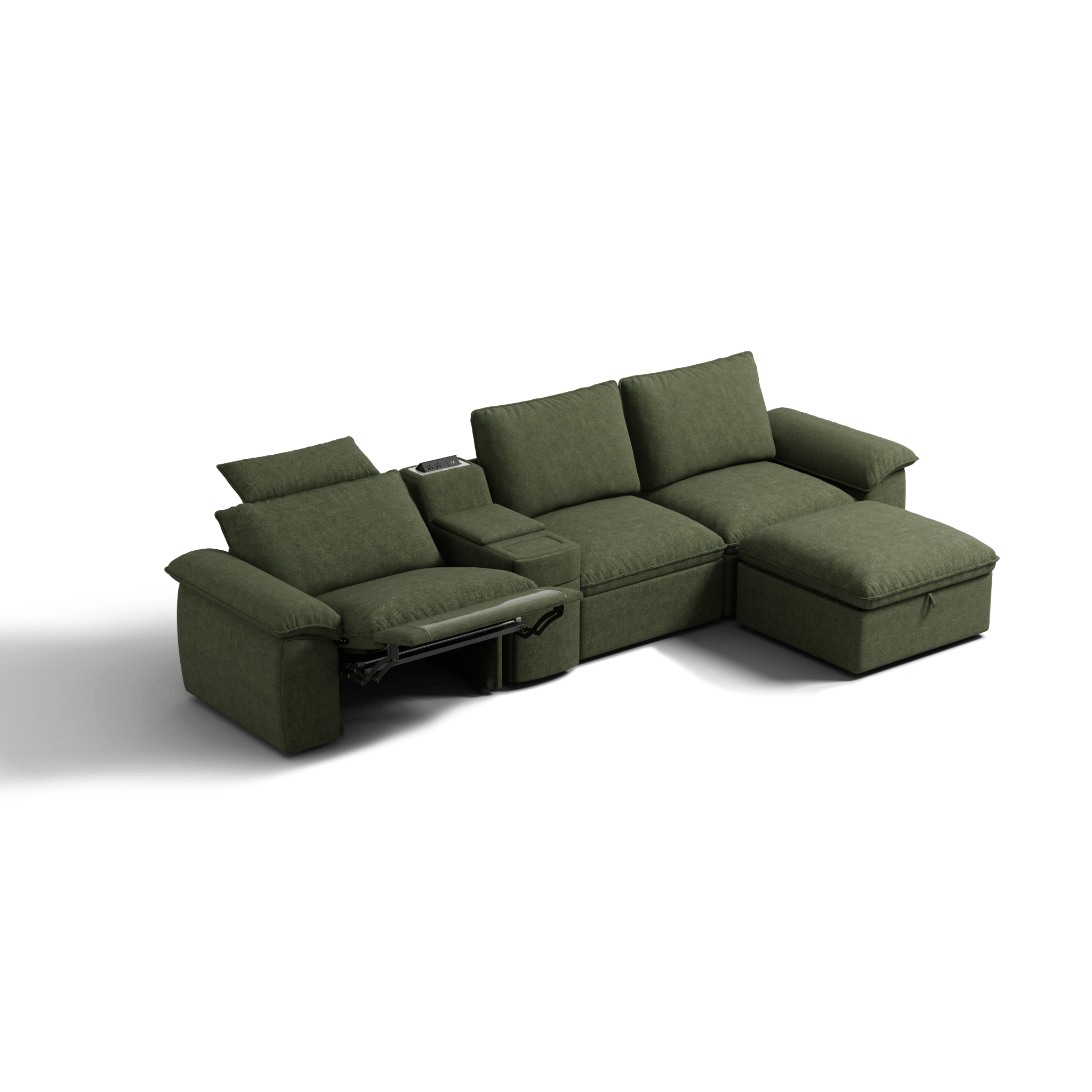 SOMA Prestige 4 Seat L - shaped, with Recliner & Console | Nap Armrests