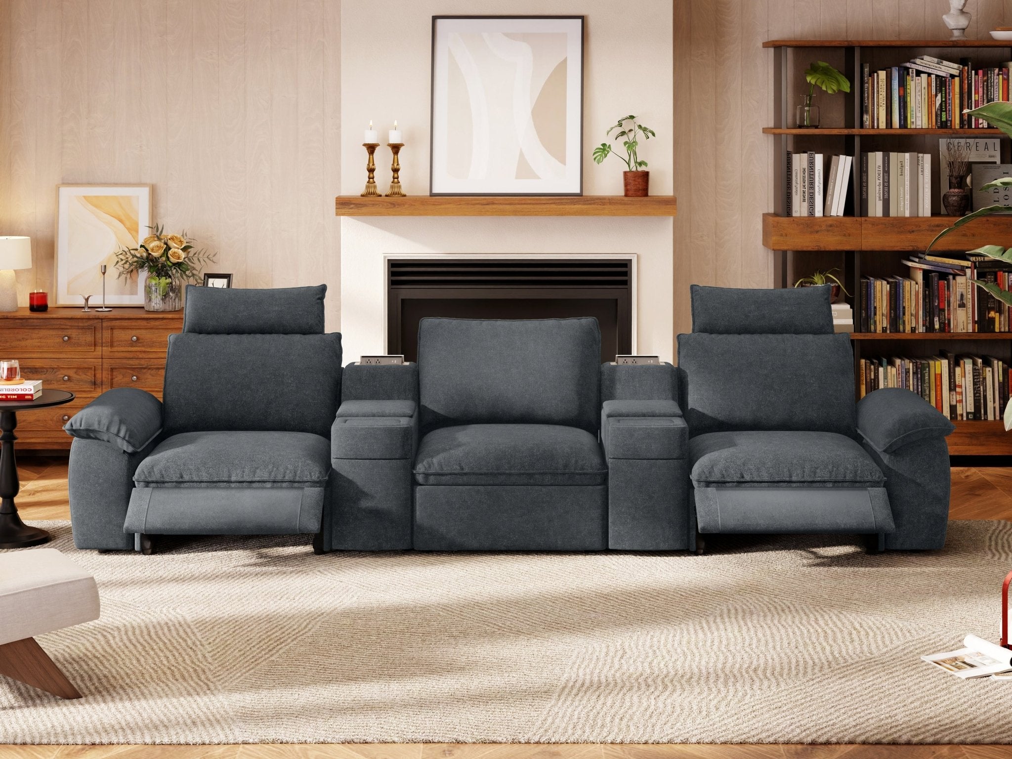 SOMA Prestige 3 Seat, with 2 Recliners & 2 Consoles | Nap Armrests