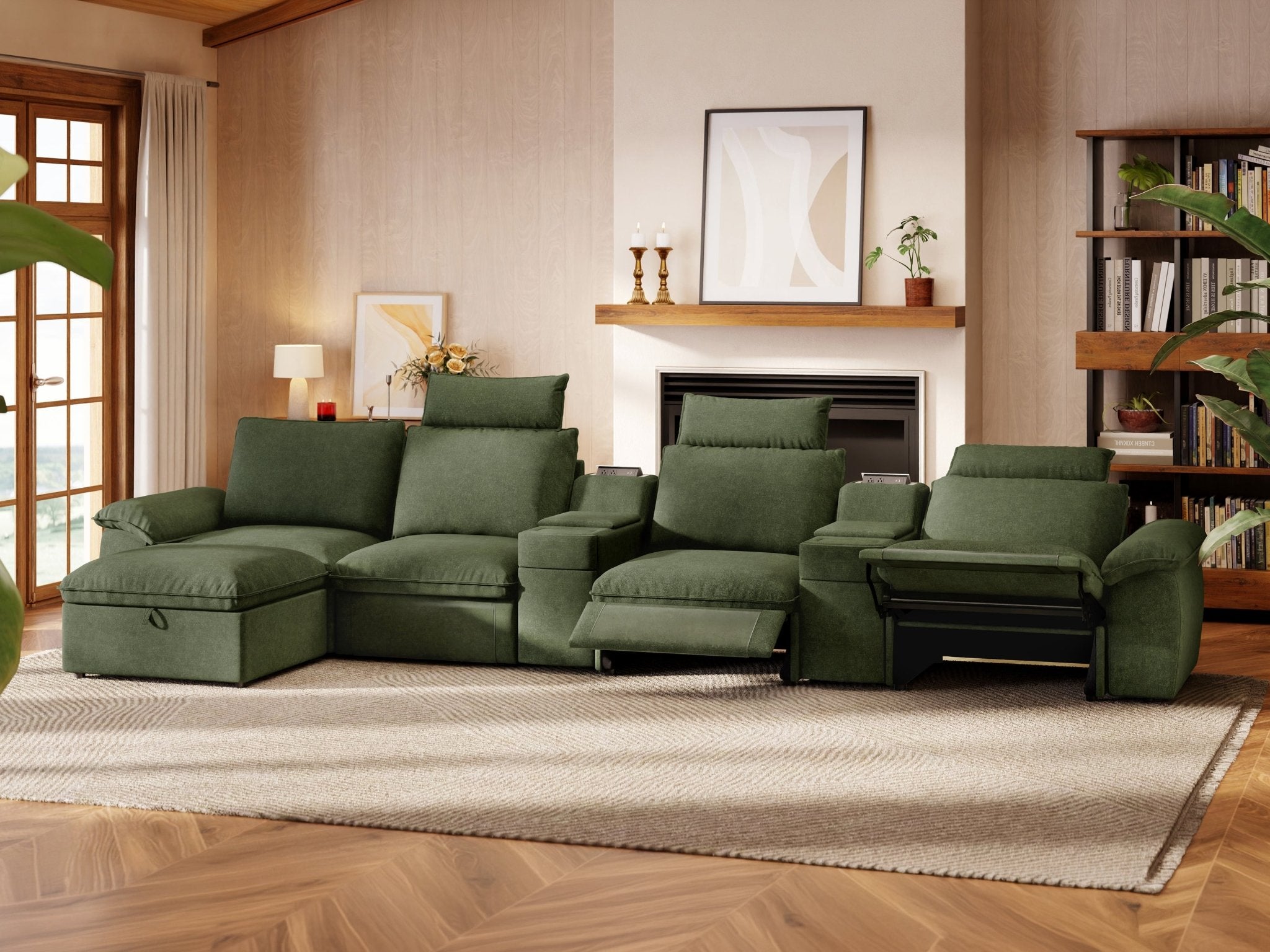 SOMA Prestige 5 Seat L - shaped, with 3 Recliners & 2 Consoles | Nap Armrests