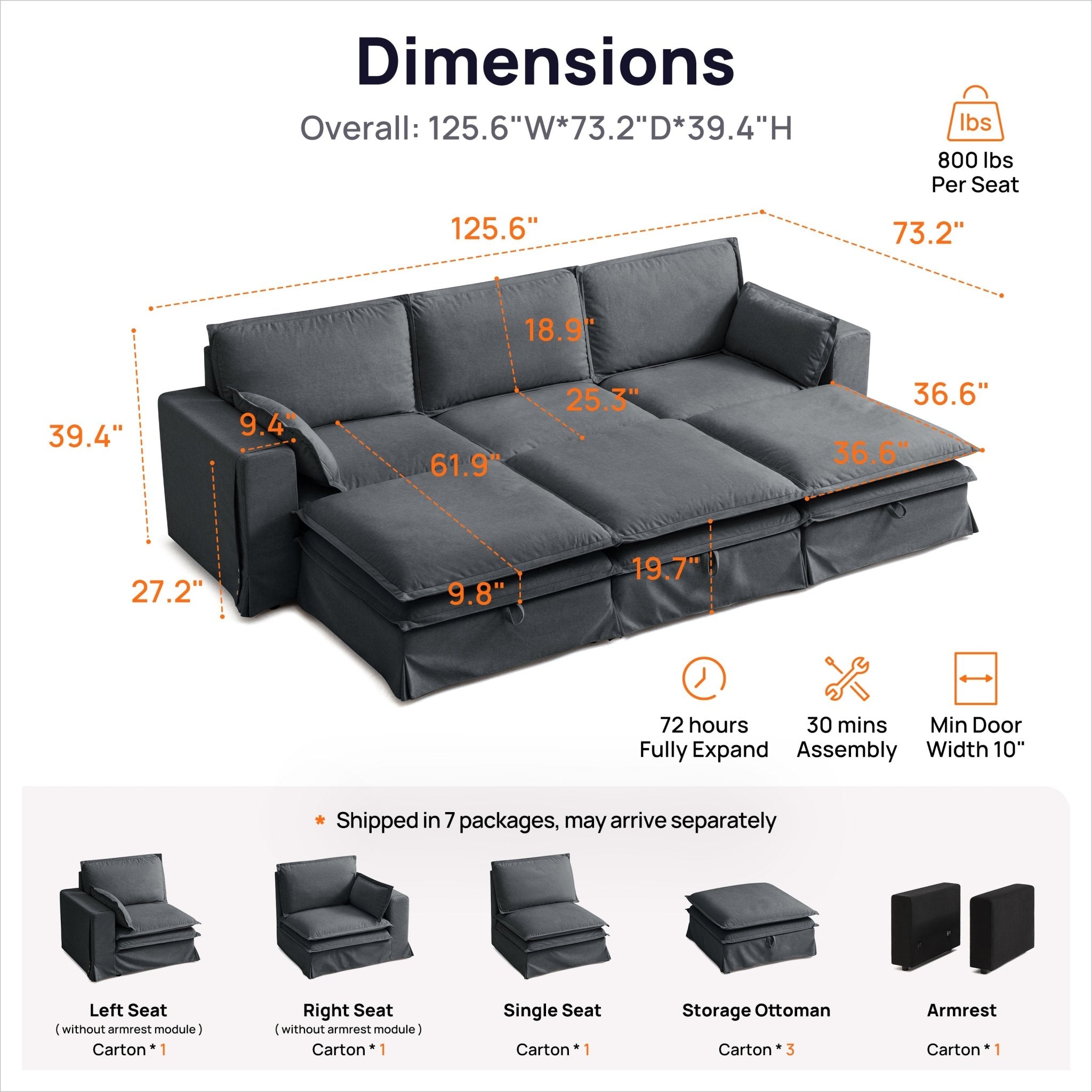 DUETTO Nano-Shield™ Fabric 6 Seats Sleeper
