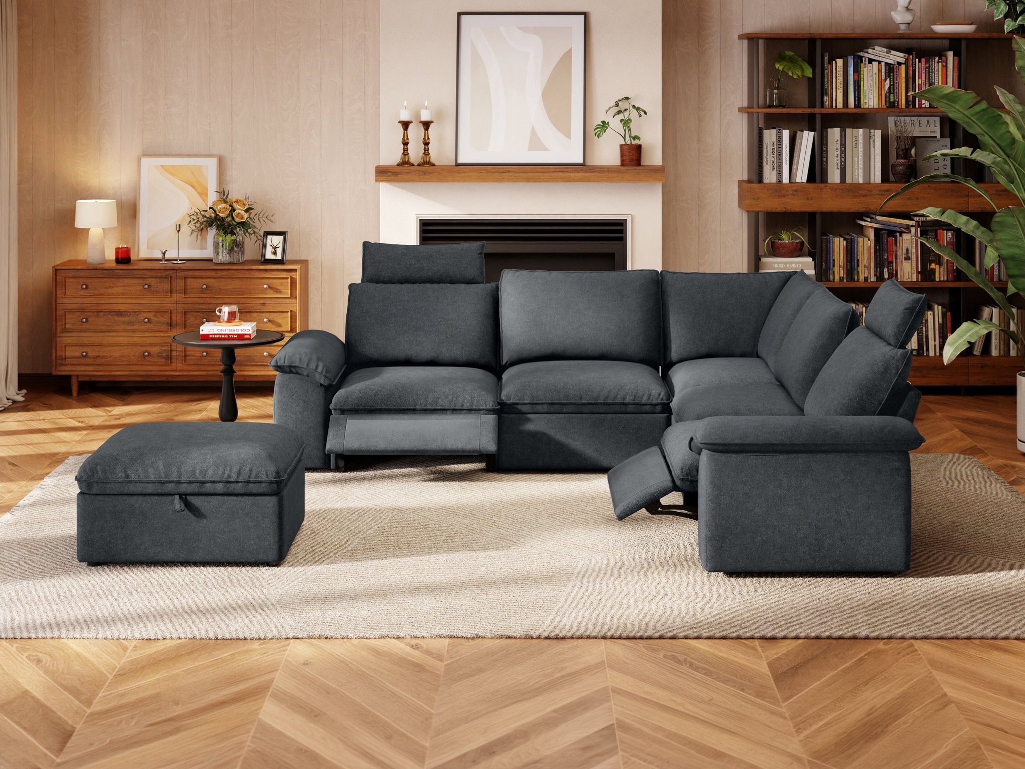 SOMA Prestige 6 Seat V - shaped, with 2 Recliners & Console | Nap Armrests
