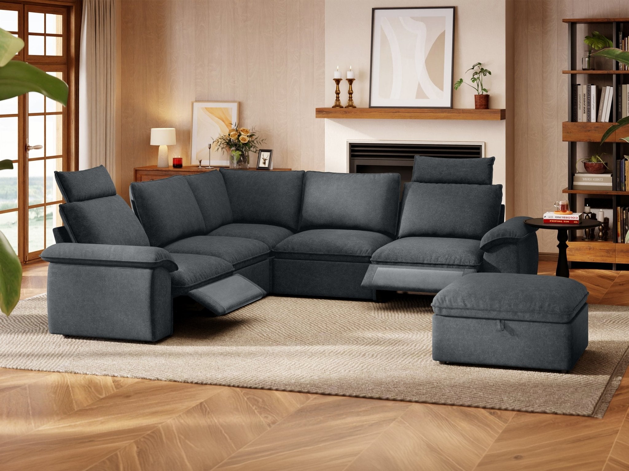 SOMA Prestige 6 Seat V - shaped, with 2 Recliners & Console | Nap Armrests
