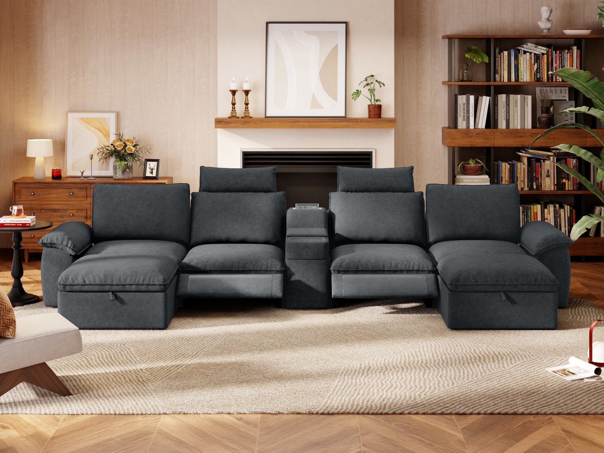 SOMA Prestige 6 Seat U - shaped, with 2 Recliners & Console | Nap Armrests