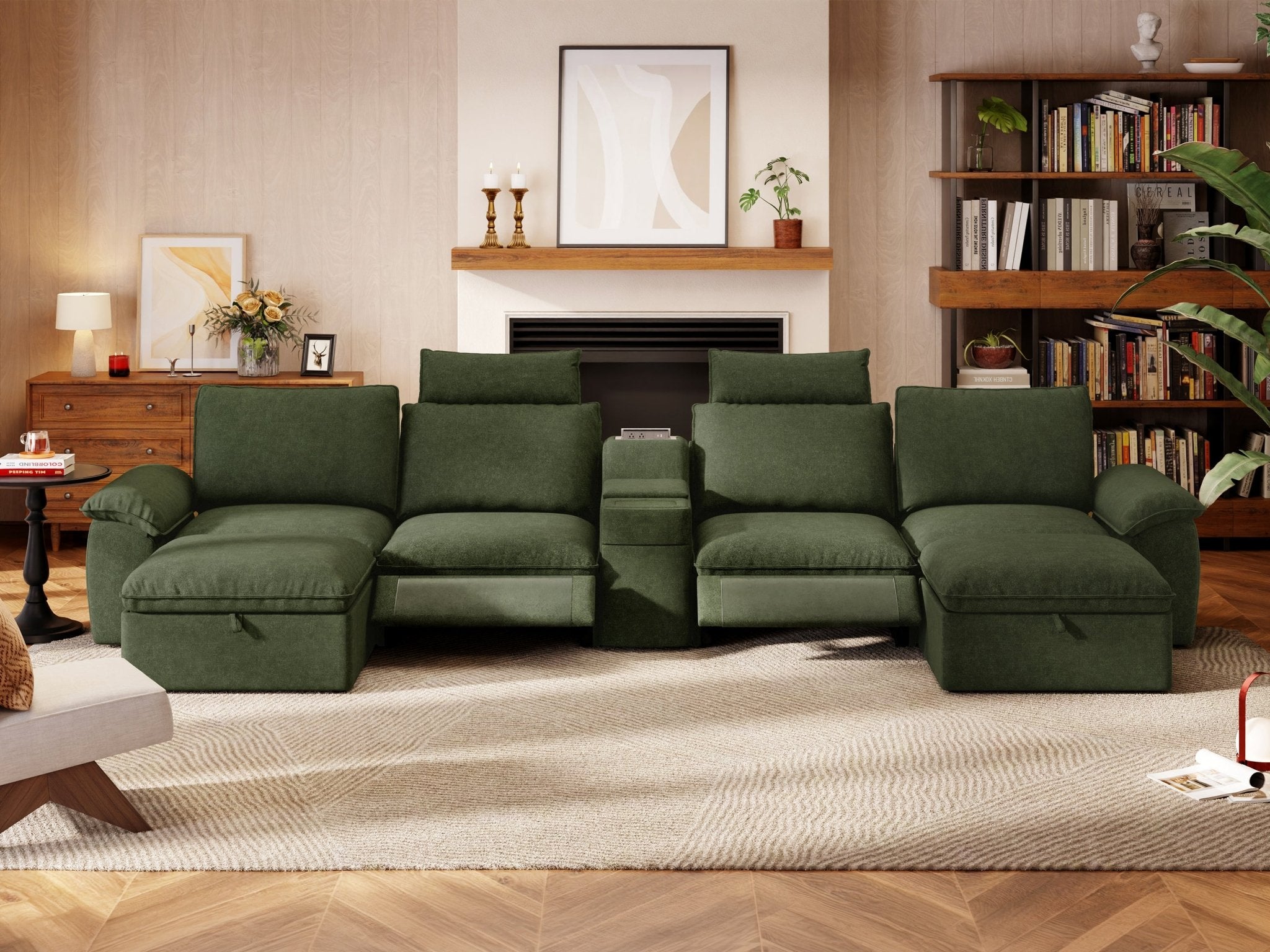 SOMA Prestige 6 Seat U - shaped, with 2 Recliners & Console | Nap Armrests
