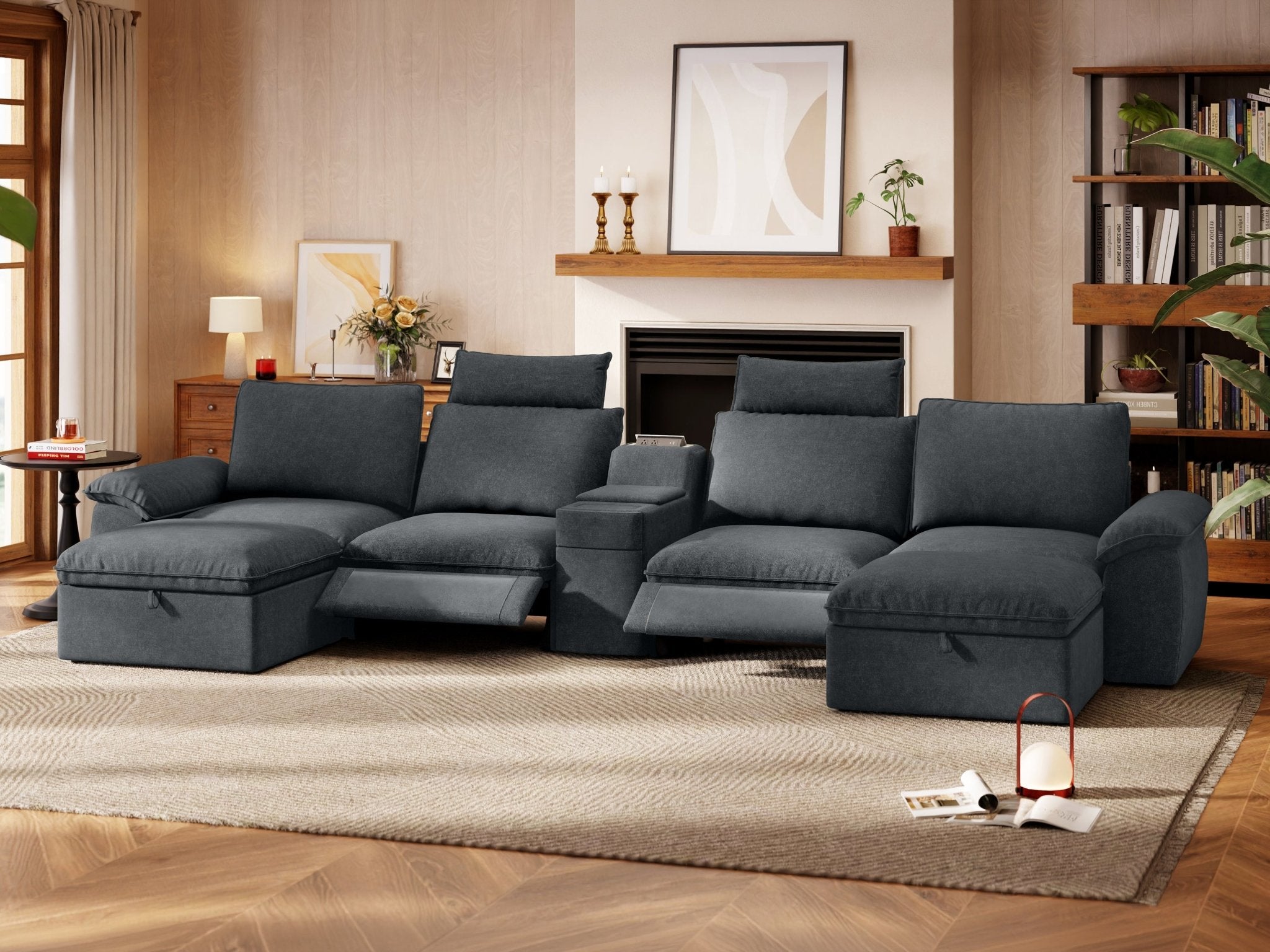 SOMA Prestige 6 Seat U - shaped, with 2 Recliners & Console | Nap Armrests