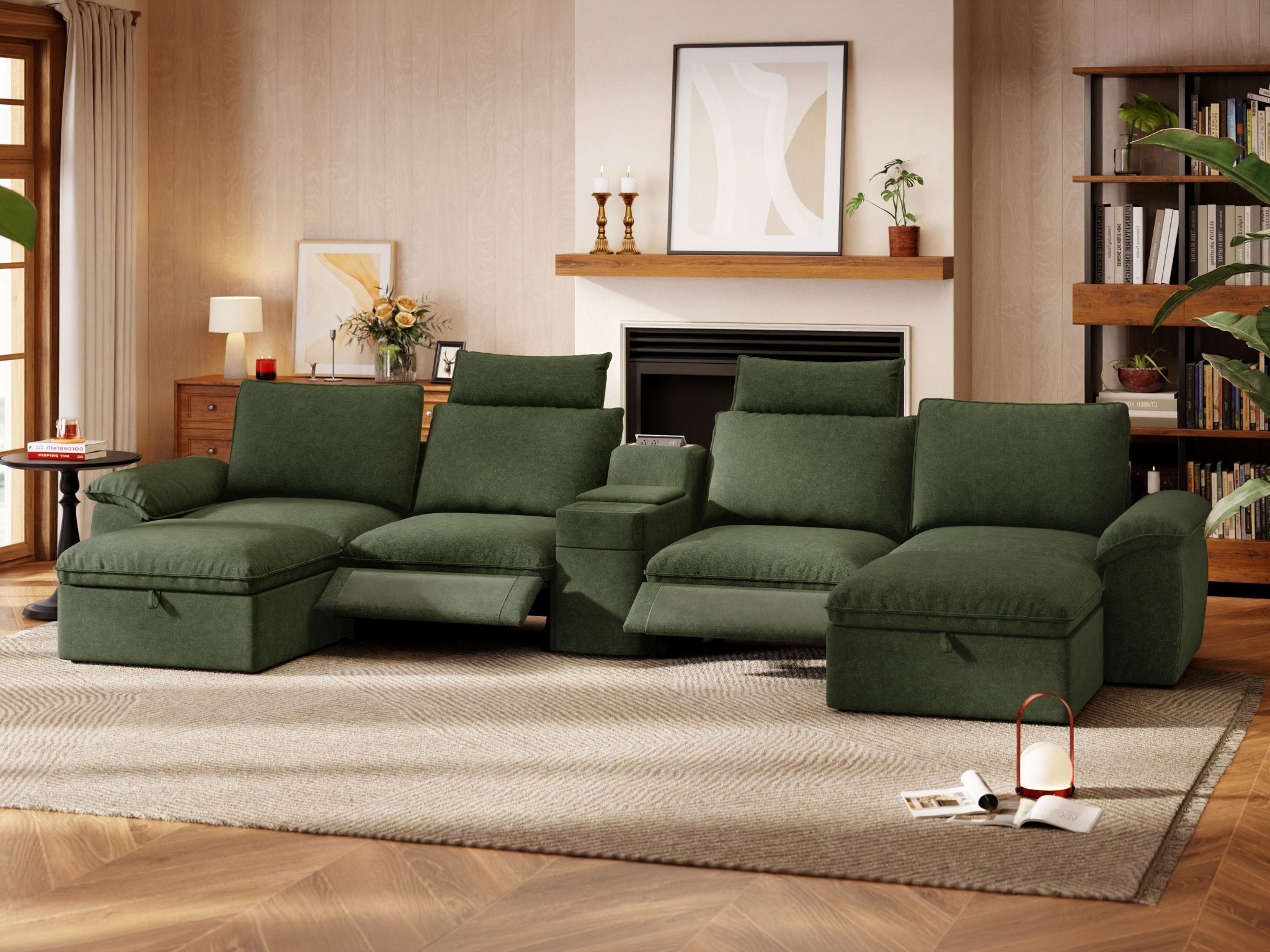 SOMA Prestige 6 Seat U - shaped, with 2 Recliners & Console | Nap Armrests