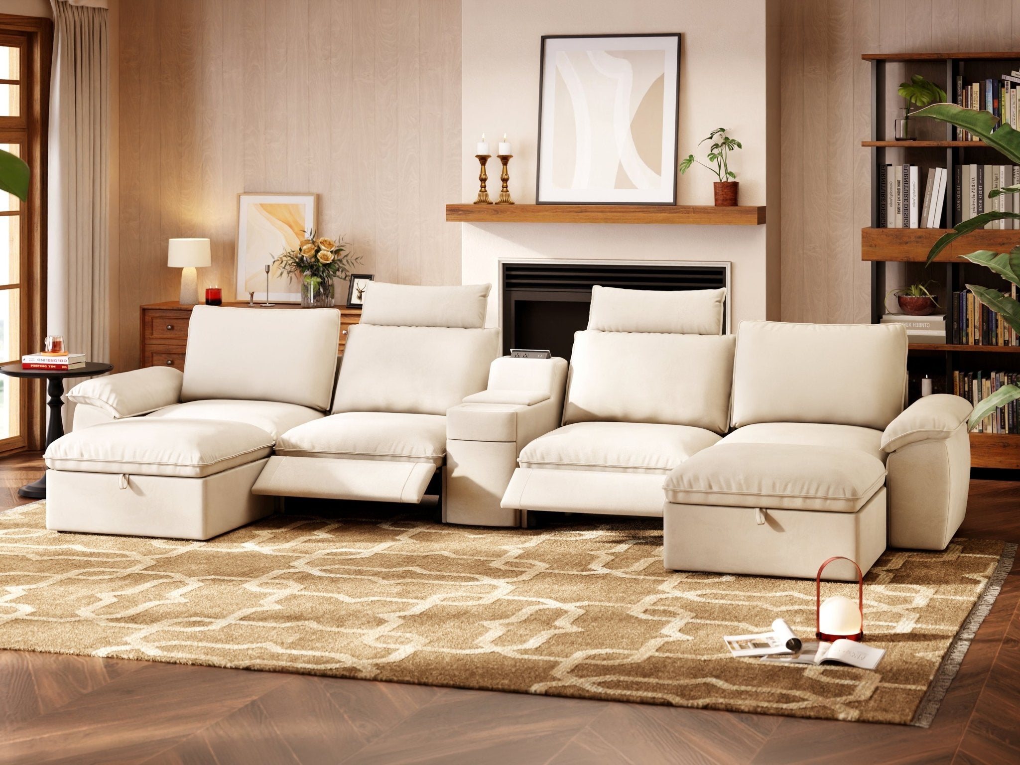 SOMA Prestige 6 Seat U - shaped, with 2 Recliners & Console | Nap Armrests