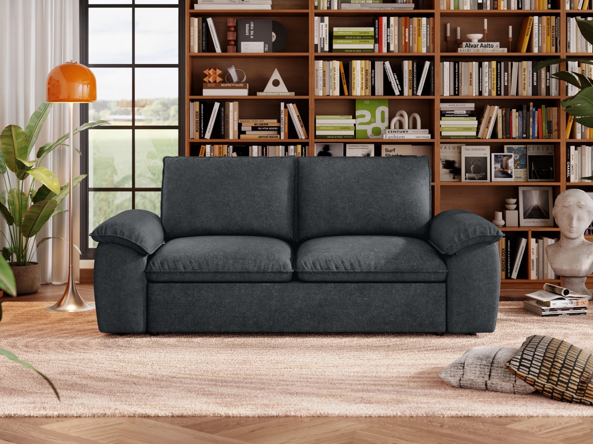 SOMA Retreat II Loveseat with Hidden One - pull Guest Bed | Nap Armrests