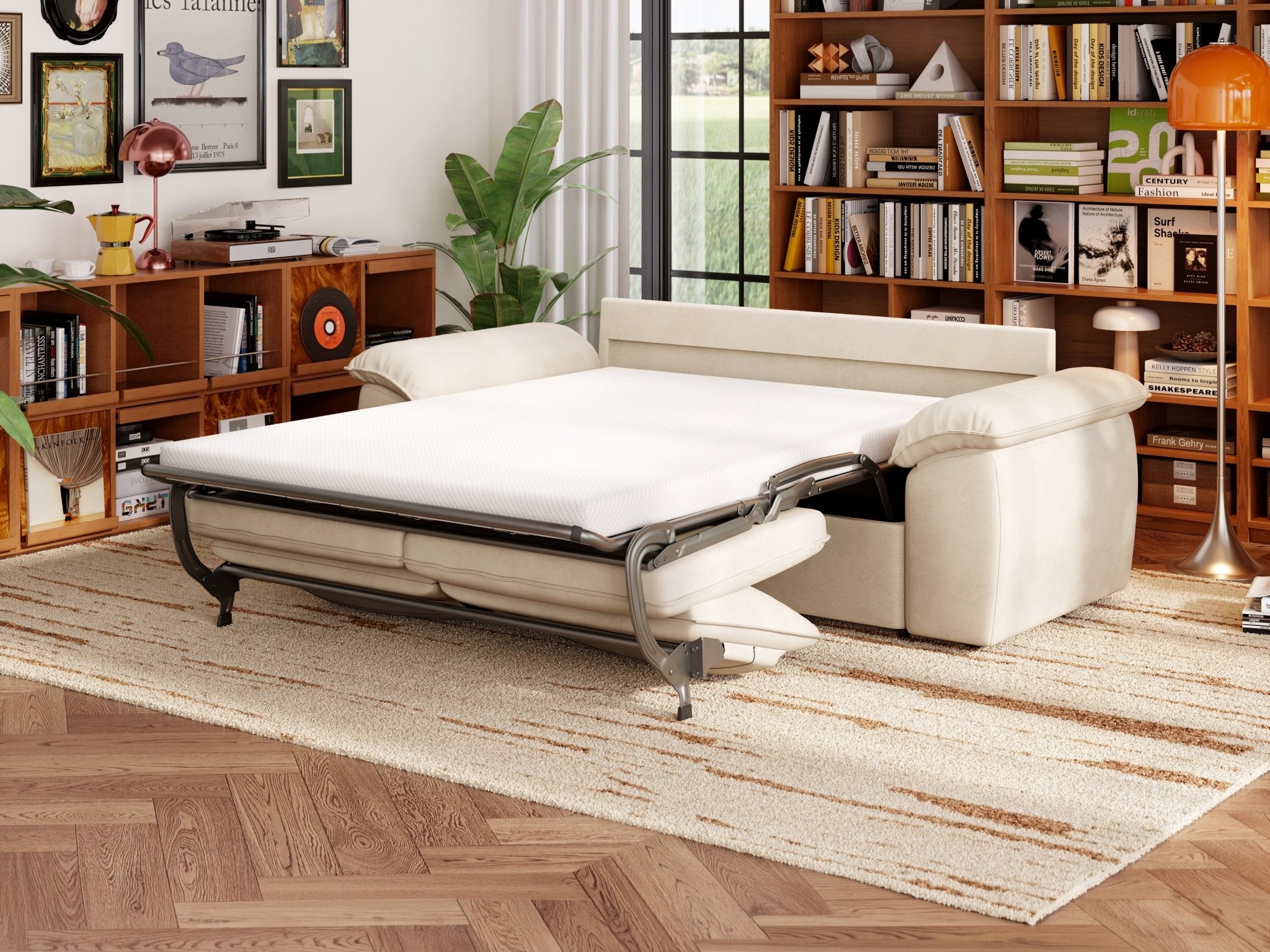 SOMA Retreat II Loveseat with Hidden One - pull Guest Bed | Nap Armrests