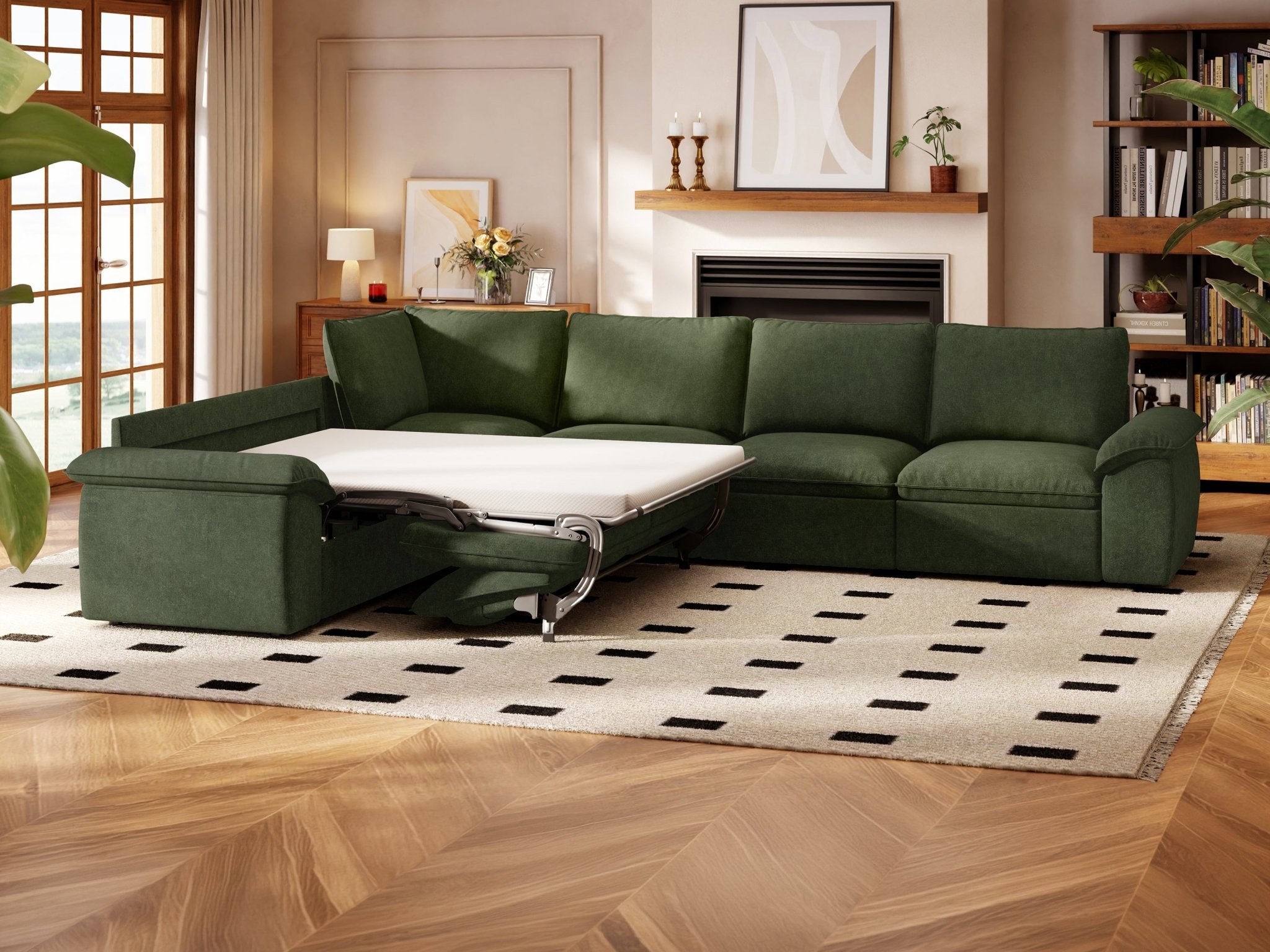 SOMA Retreat II 5 Seat V - shaped, with Hidden One - pull Guest Bed | Nap Armrests