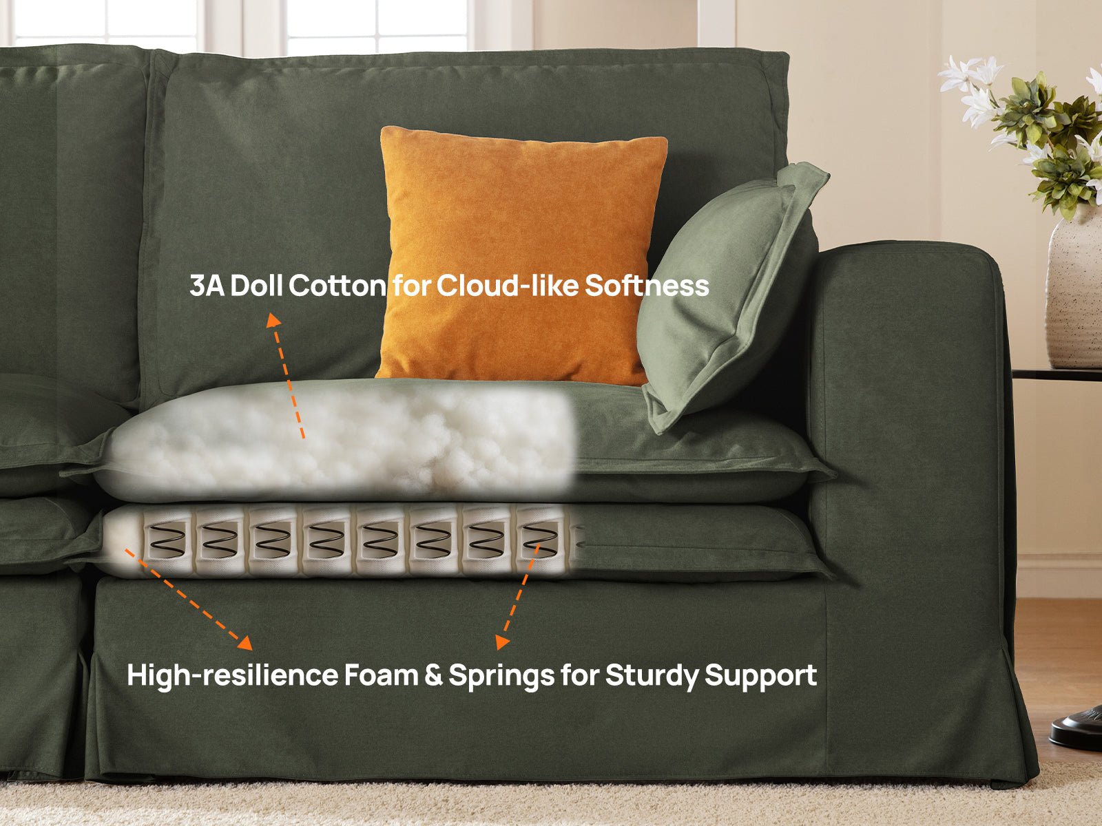 DUETTO Nano - Shield™ Fabric 5 Seats with Ottoman