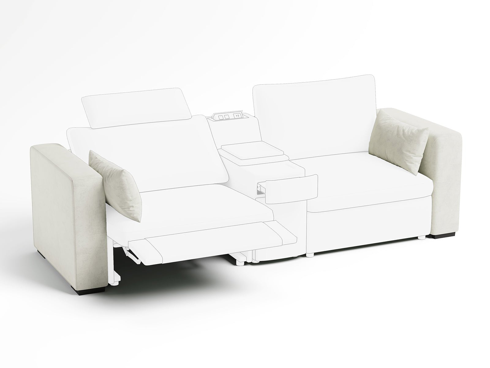 OLAR Chenille a Pair of Armrests Module
