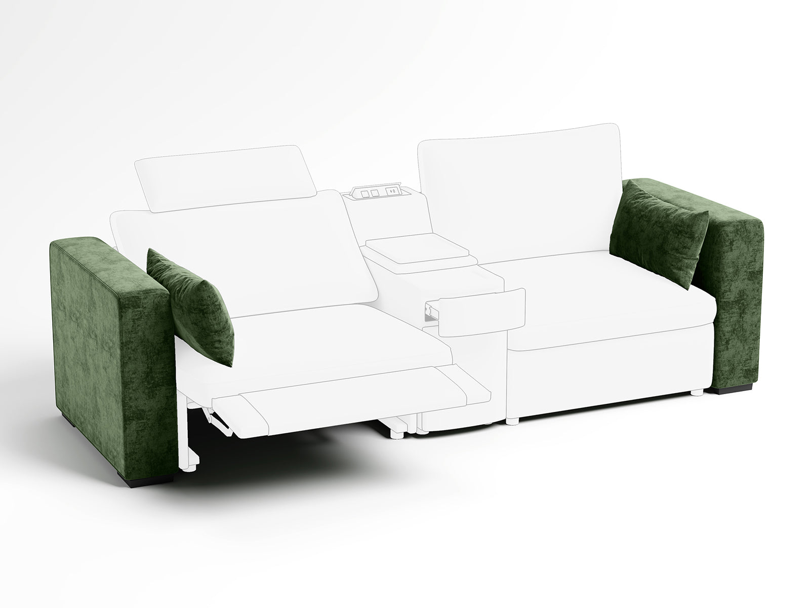 OLAR Chenille a Pair of Armrests Module