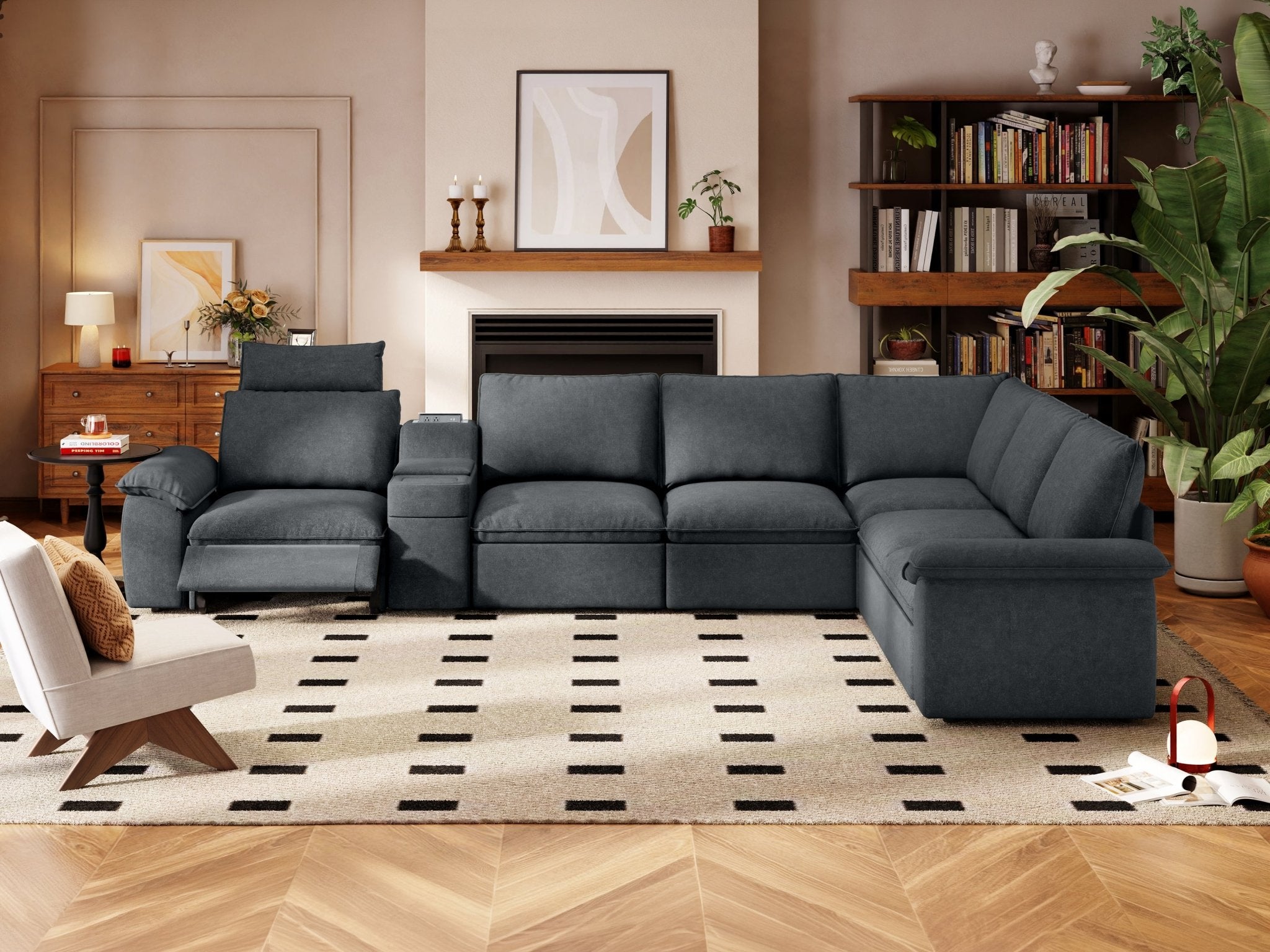 SOMA Oasis I 7 Seat V - shaped Versatile Recliner, with Hidden Sofa Bed | Nap Armrests