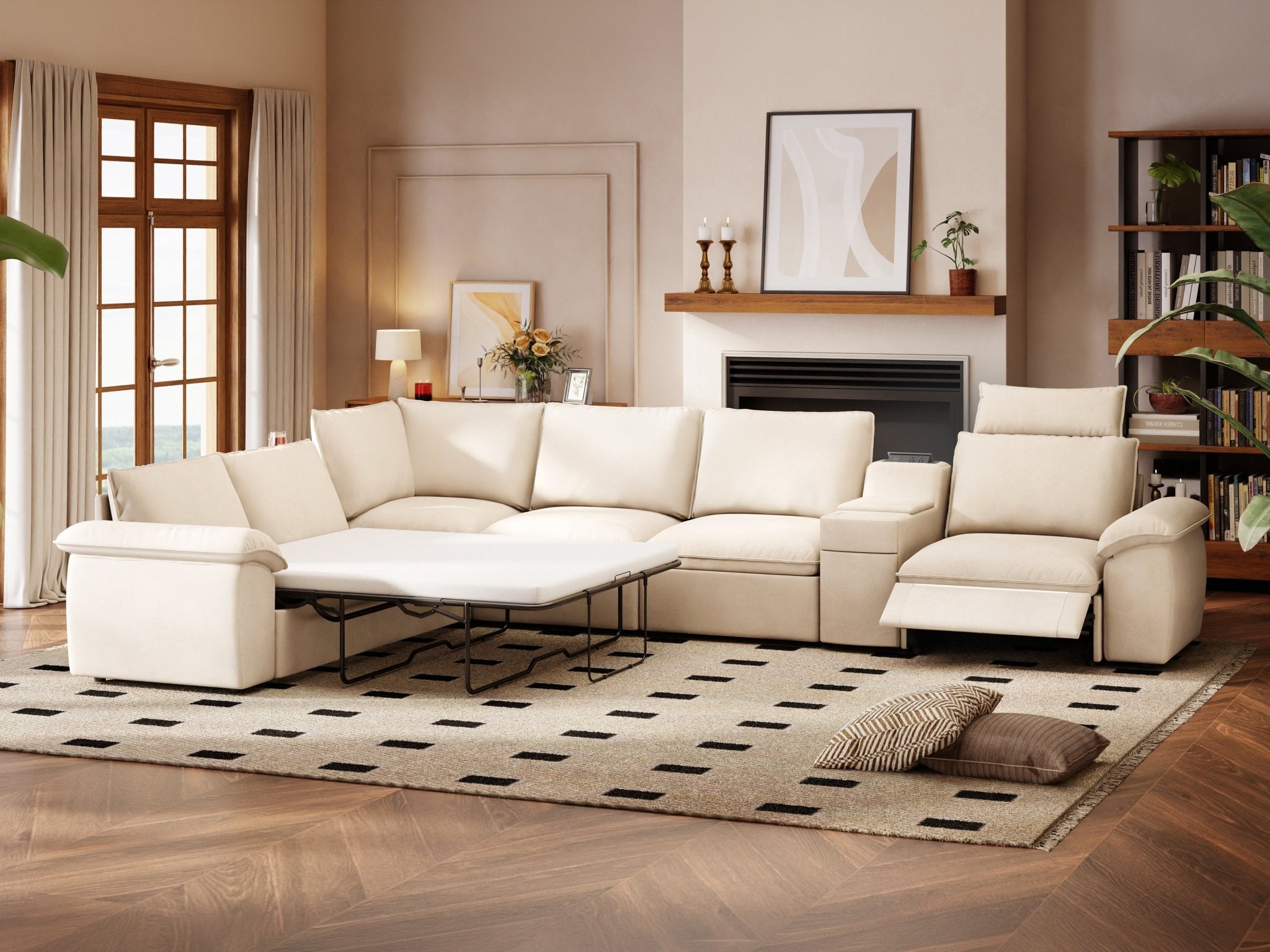 SOMA Oasis I 7 Seat V - shaped Versatile Recliner, with Hidden Sofa Bed | Nap Armrests