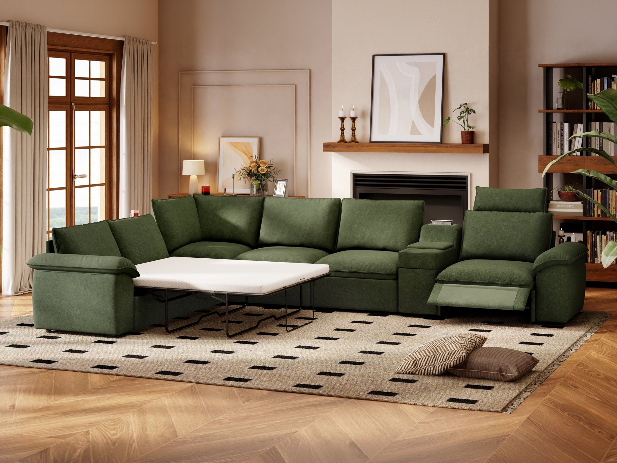 SOMA Oasis I 7 Seat V - shaped Versatile Recliner, with Hidden Sofa Bed | Nap Armrests