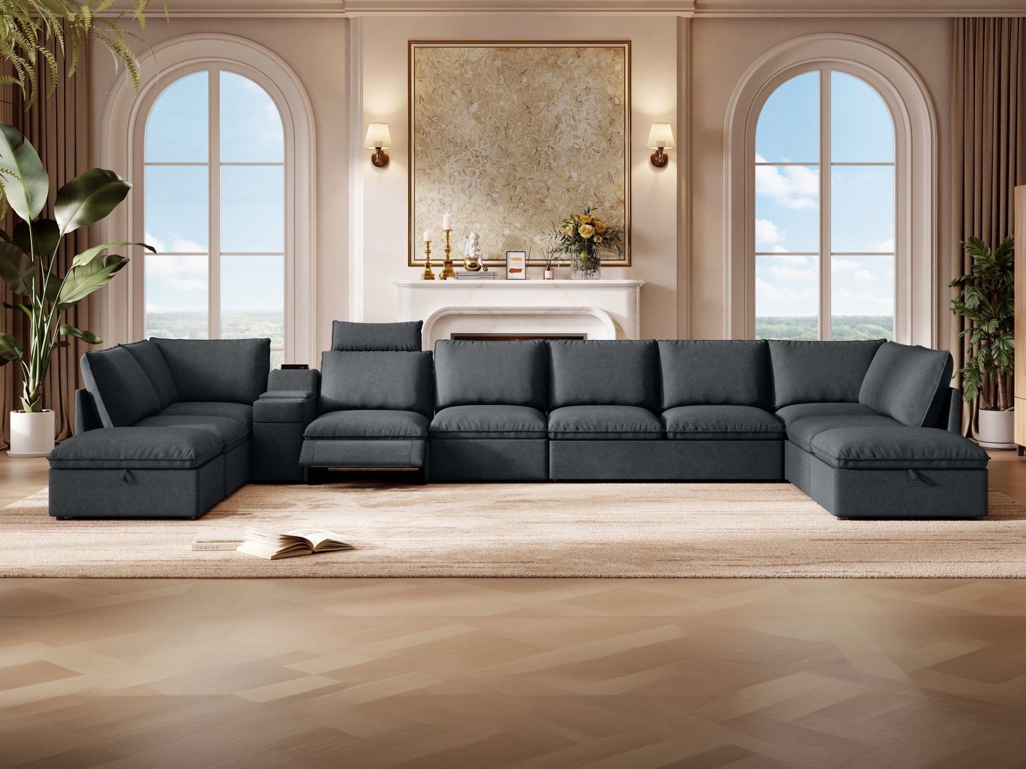 SOMA Oasis I 10 Seat L - shaped Versatile Recliner, with Hidden Sofa Bed