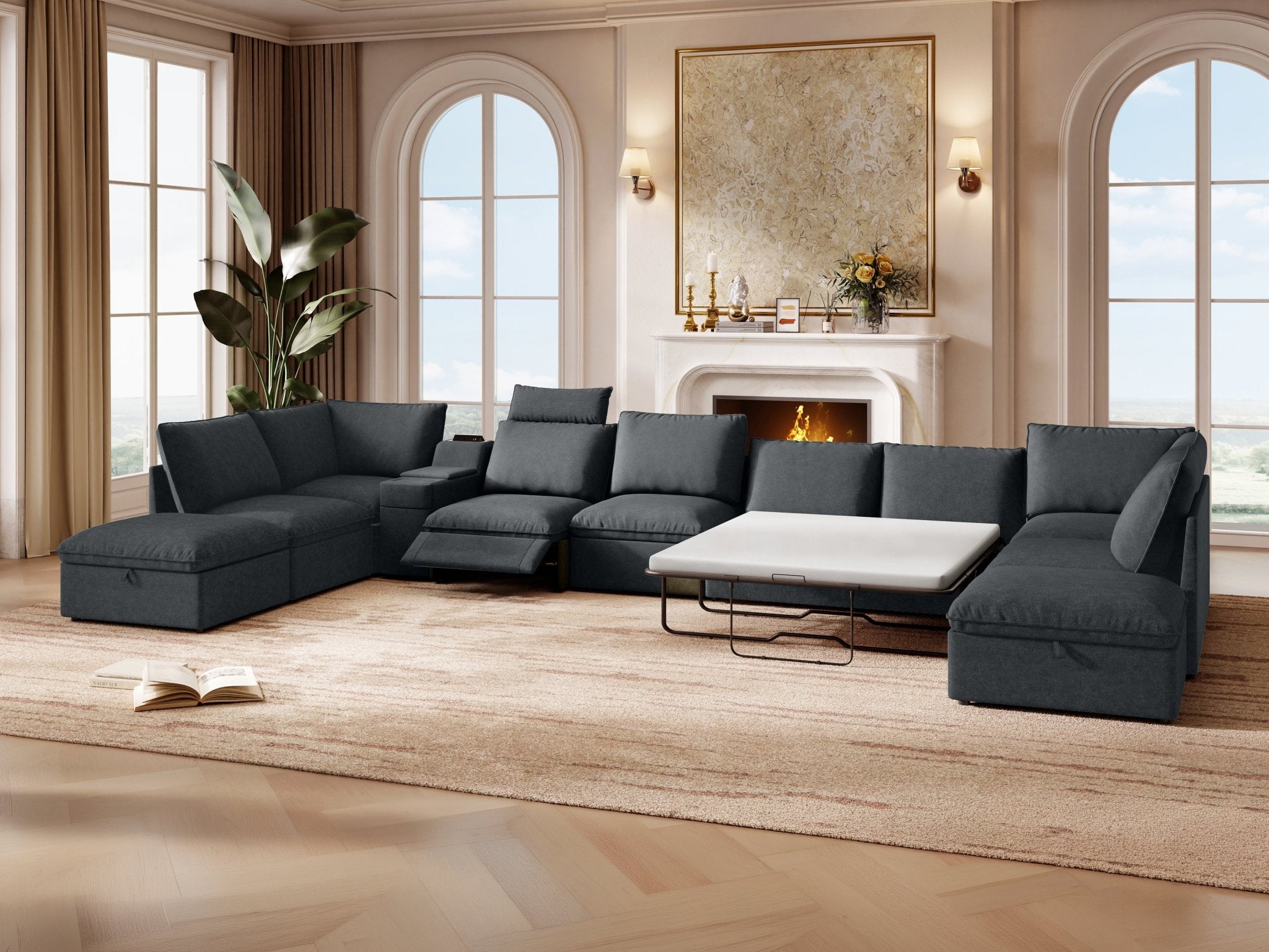 SOMA Oasis I 10 Seat L - shaped Versatile Recliner, with Hidden Sofa Bed