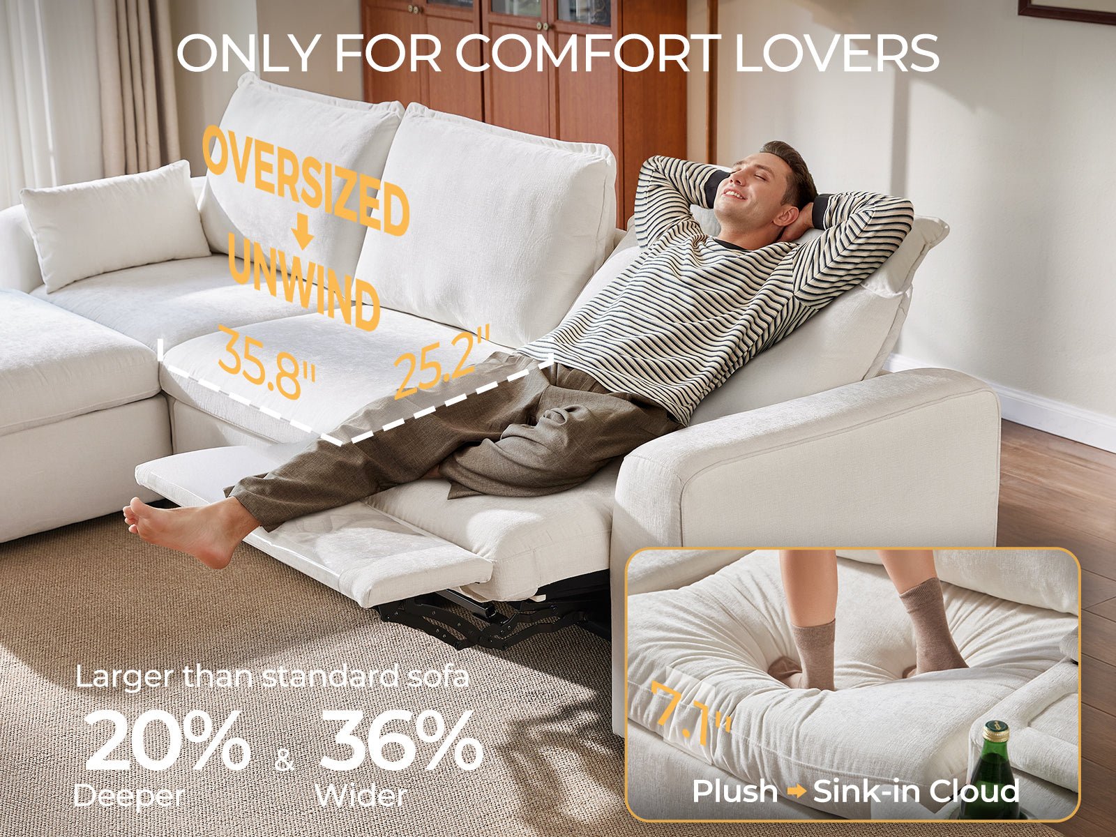 OLAR II 2 Seats with Console Table & Power Recliner