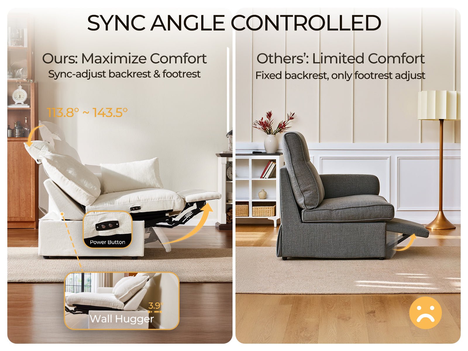 OLAR II 2 Seats with Console Table & Power Recliner