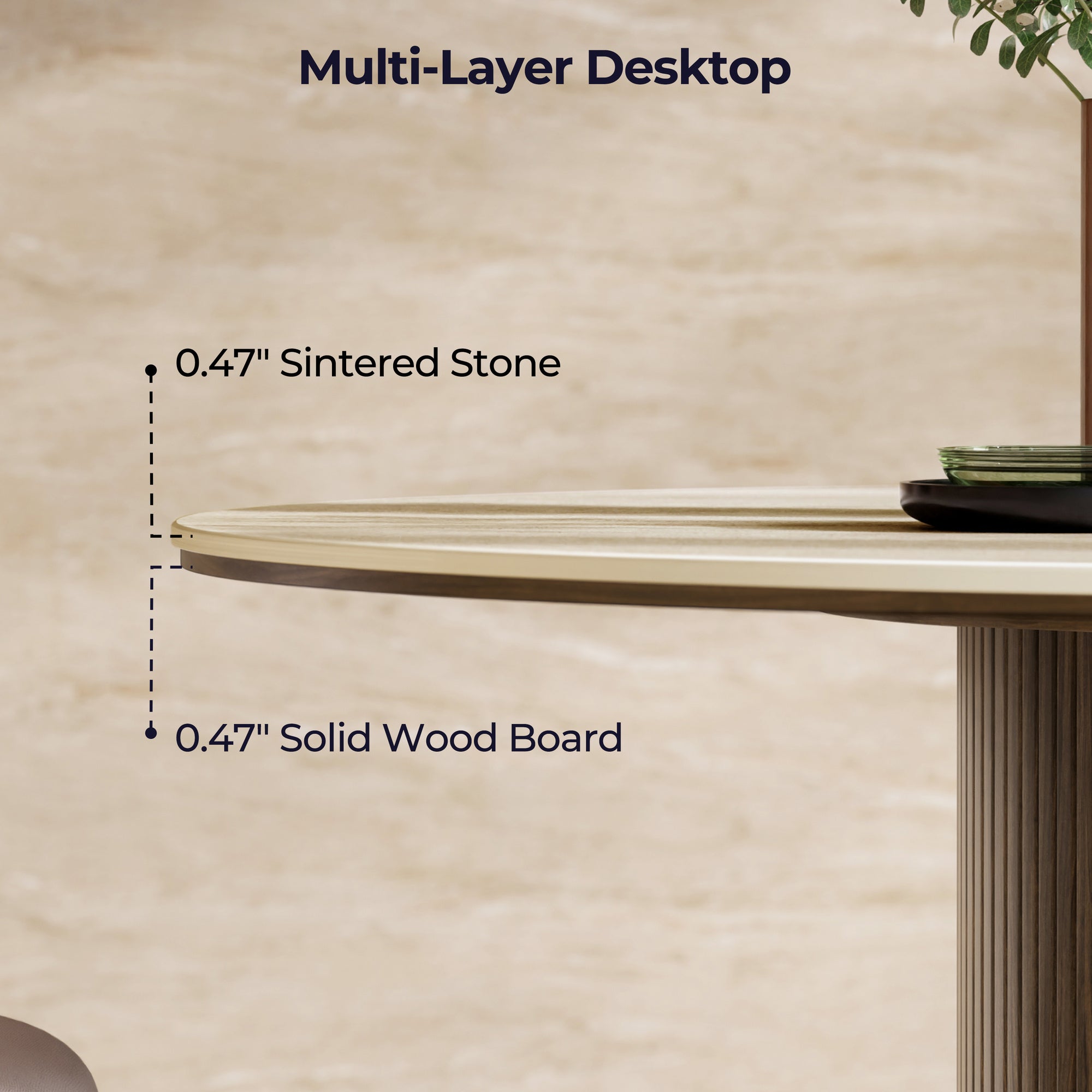 PETRA Sintered Stone Round Dining Table