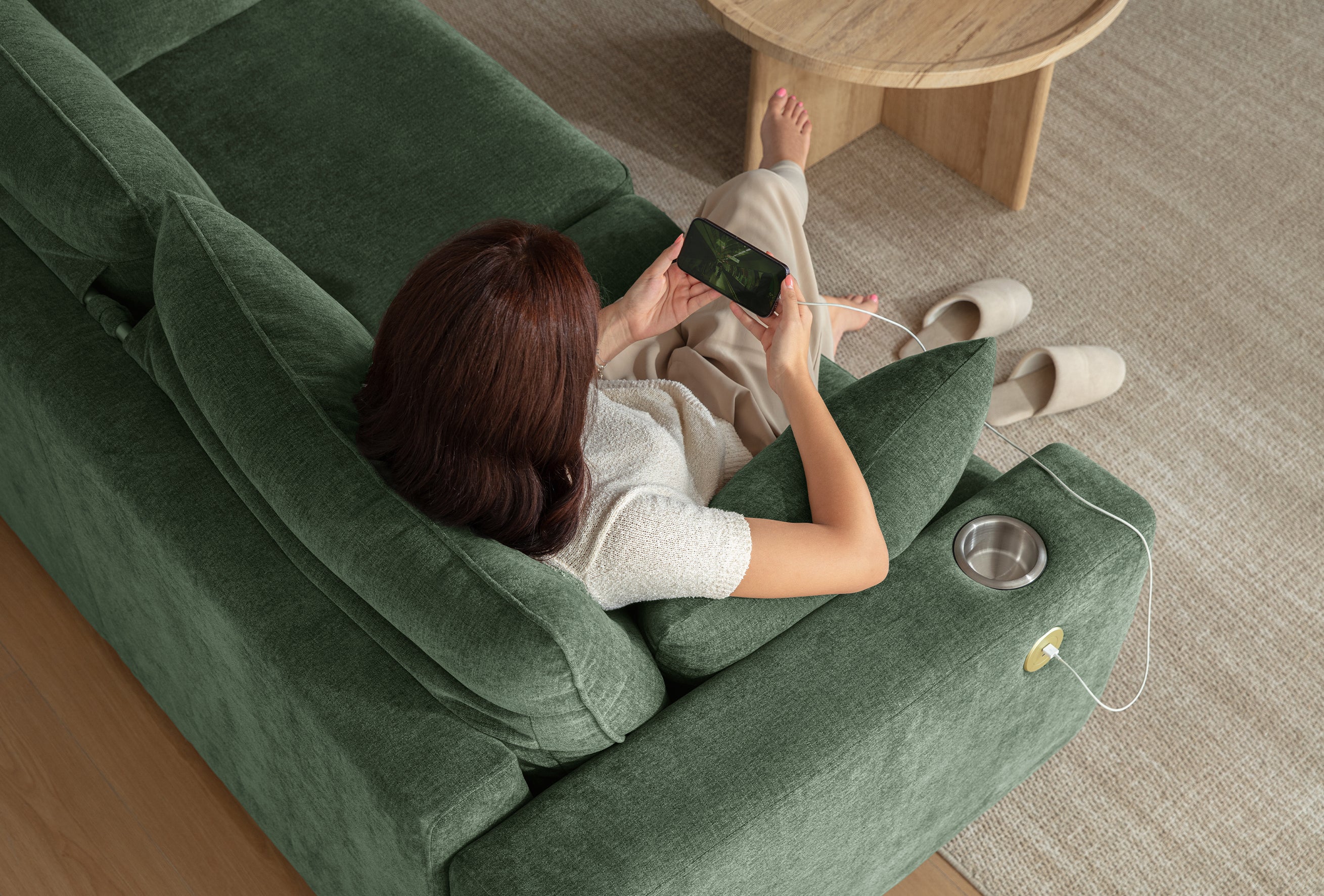LUMI 2-in-1 Queen Sleeper Sofa with One-Pull Bed, USB Charging & RGB