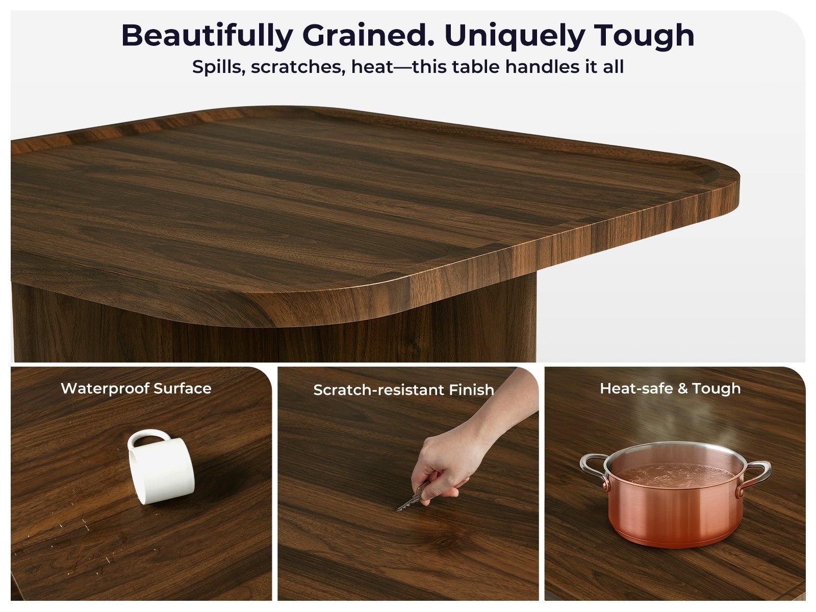 Madera Multi - Functional Coffee Table with Stools Walnut&Green