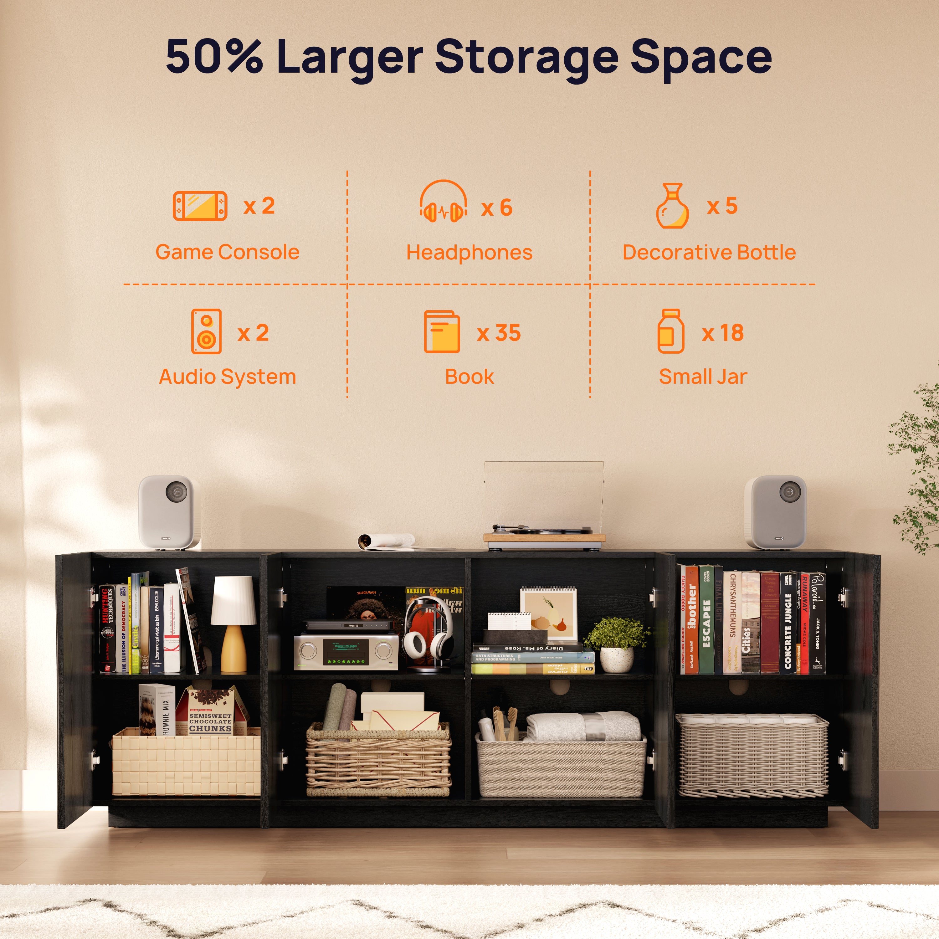 ORYVIA Wavy Fluted Storage Cabinet