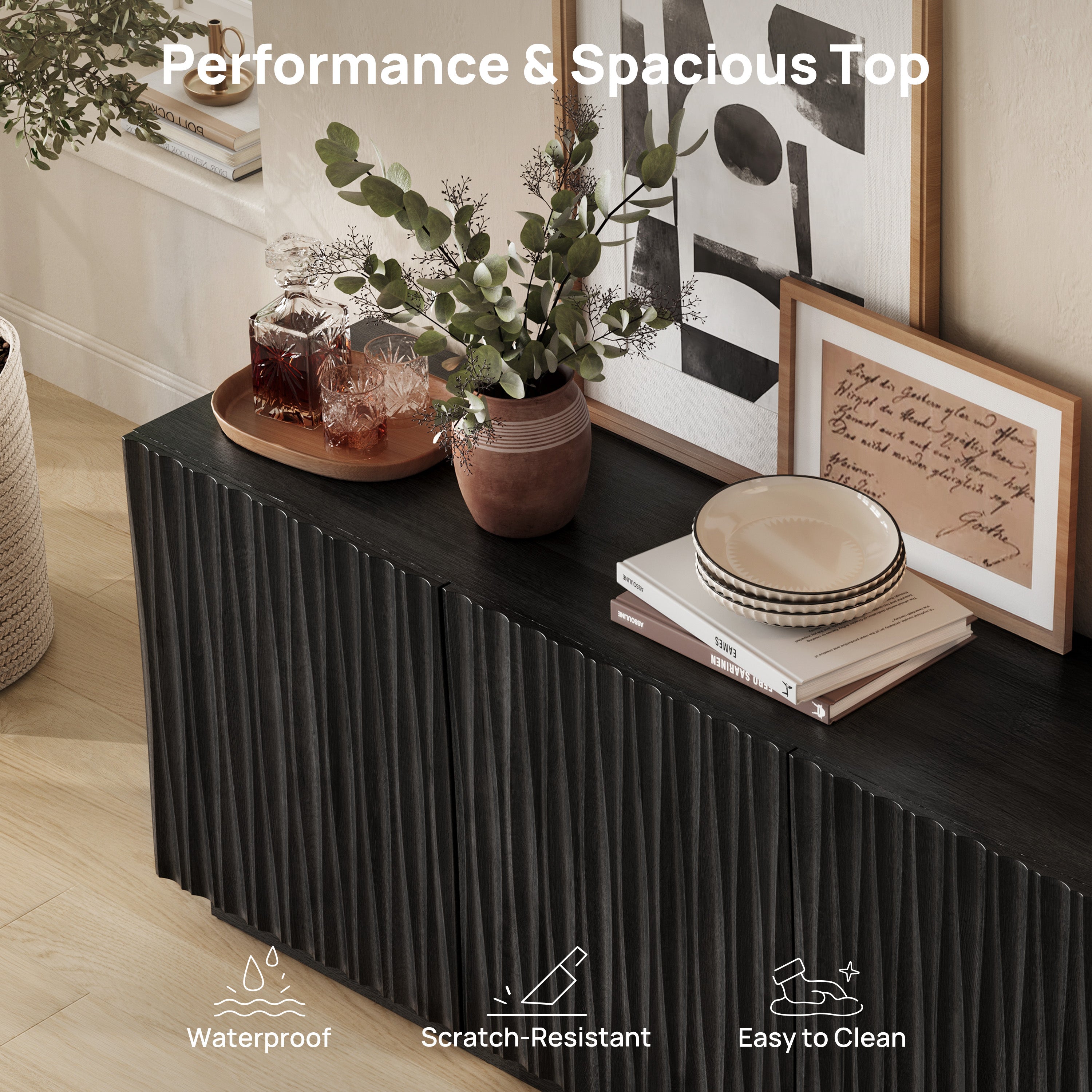 ORYVIA Wavy Fluted Storage Cabinet