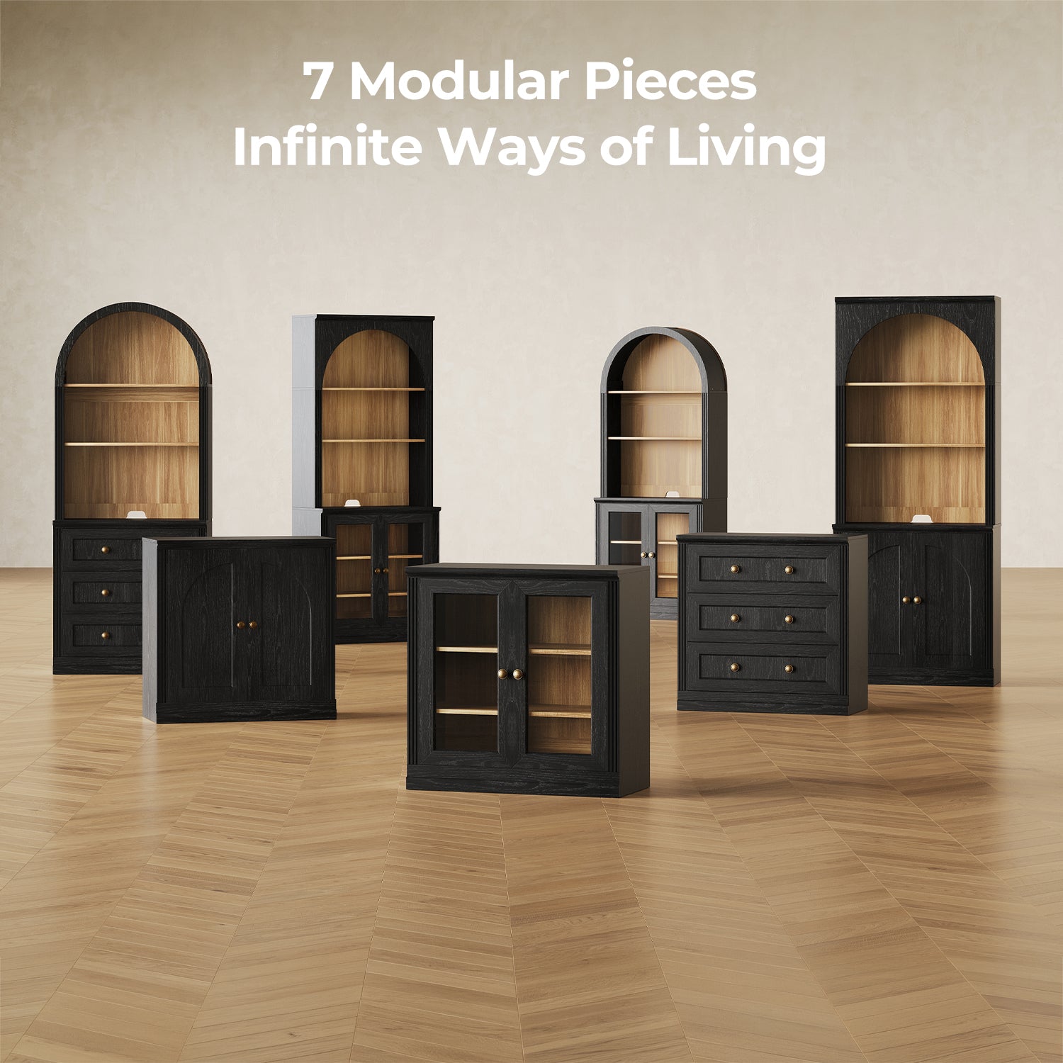 MONOS Tall Cabinet - Arch Top Display