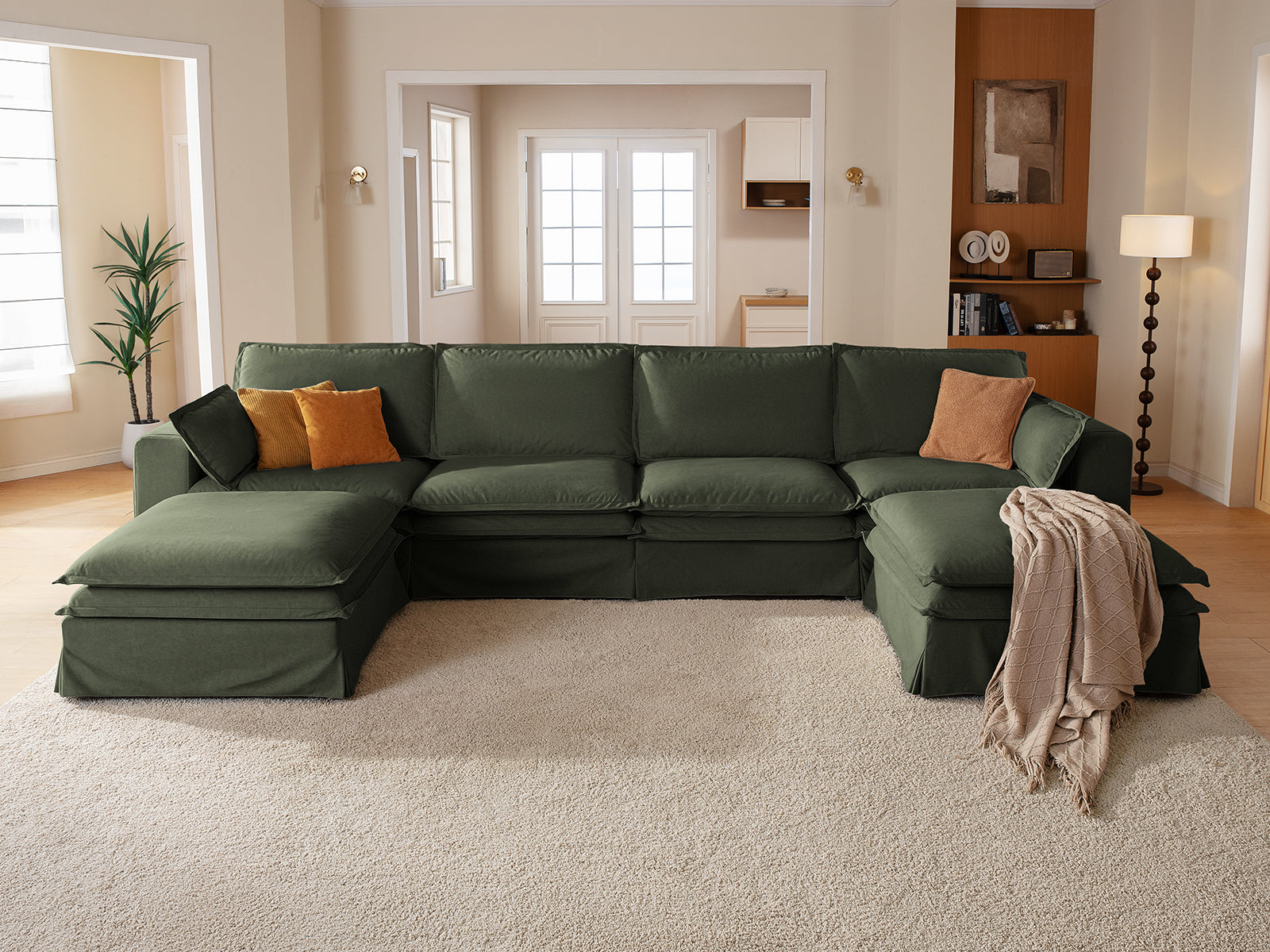 DUETTO Nano-Shield™ Fabric 4 Seats with 2 Ottomans