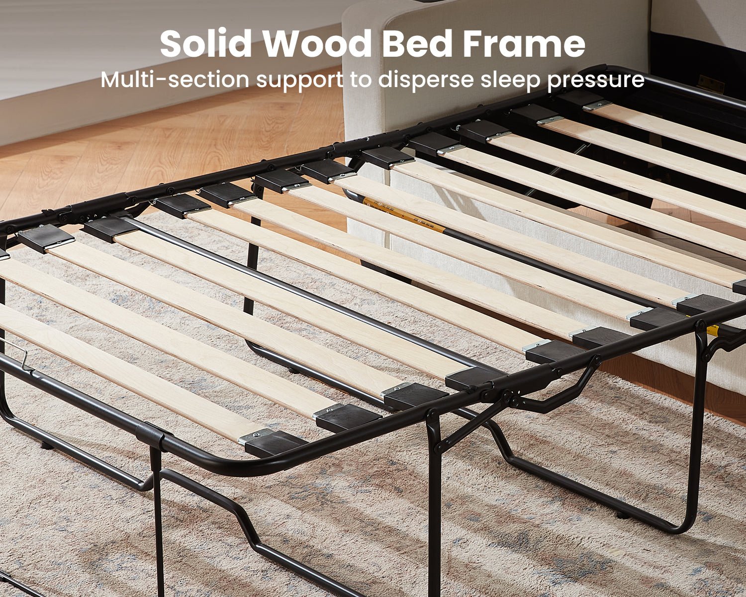 CURLIN Full Size 2IN1 Chenille Pull Out Sofa Bed (Beige)