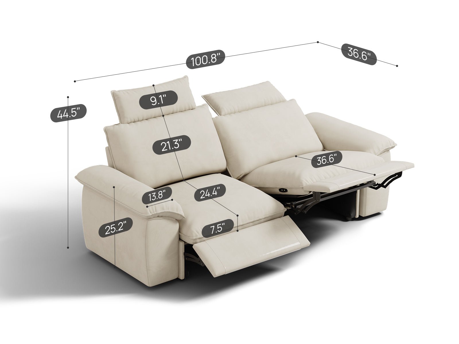SOMA Motion II 2 Seat Recliner, with Nap Armrests