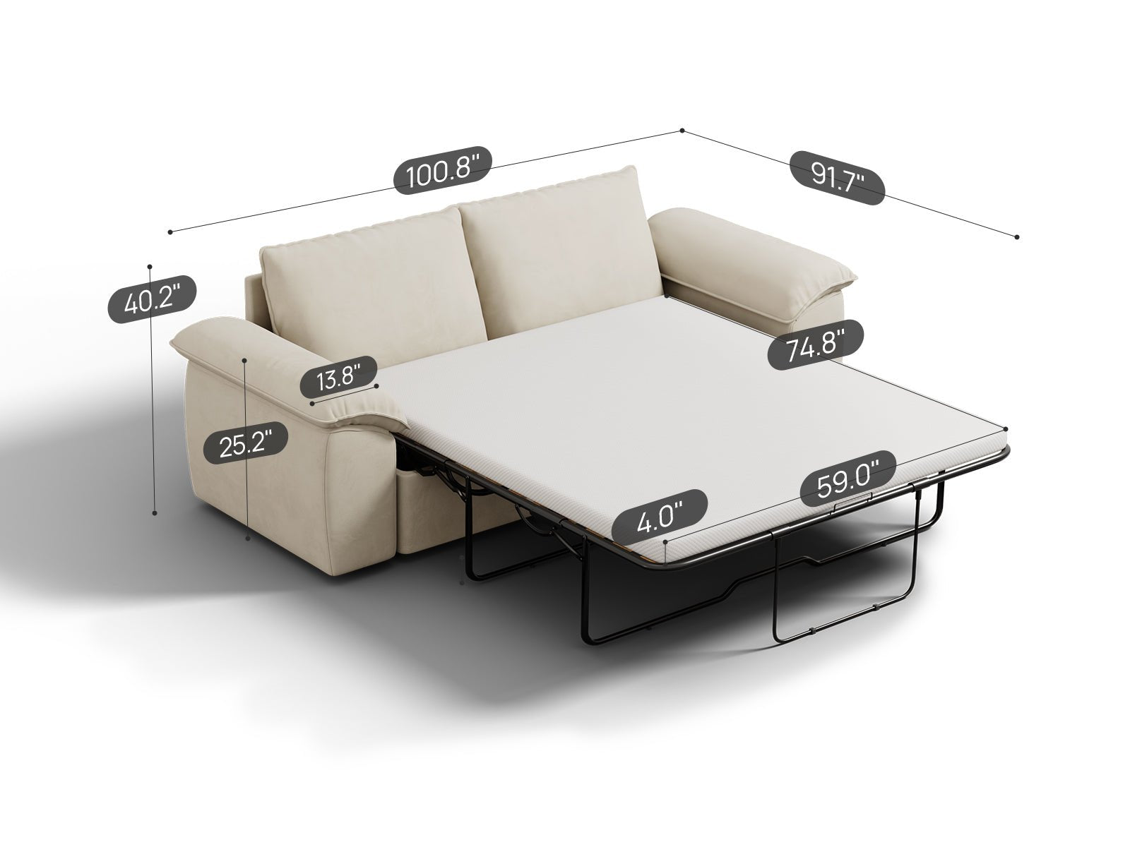 SOMA Retreat I Loveseat with Hidden Guest Bed | Nap Armrests