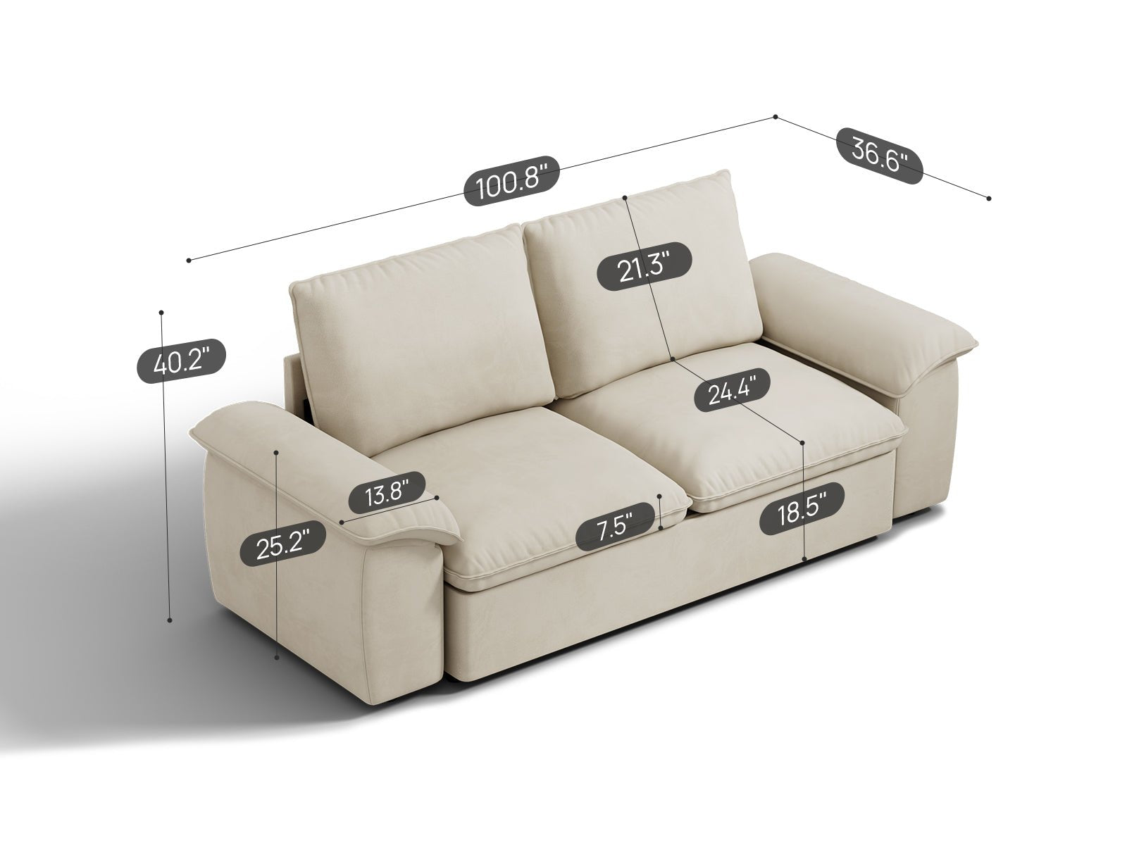 SOMA Retreat I Loveseat with Hidden Guest Bed | Nap Armrests
