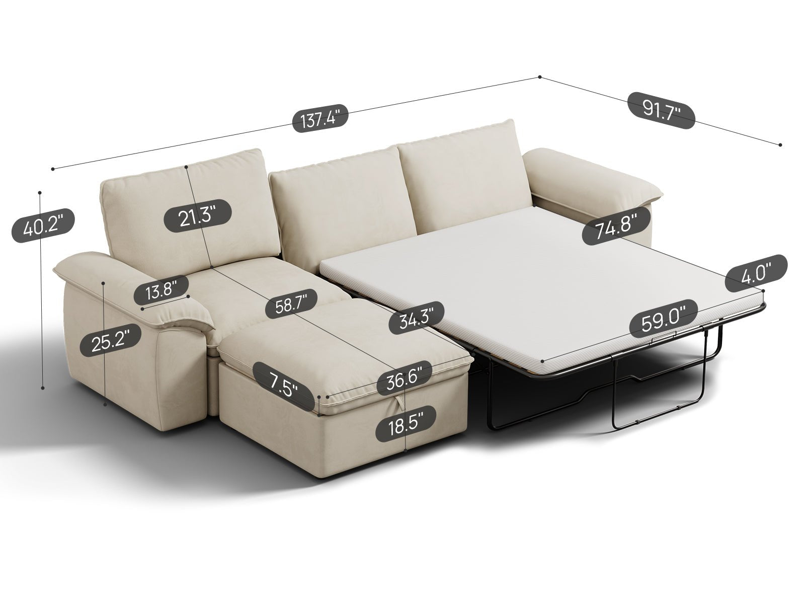 SOMA Retreat I 4 Seat L - shaped, with Hidden Guest Bed | Nap Armrests