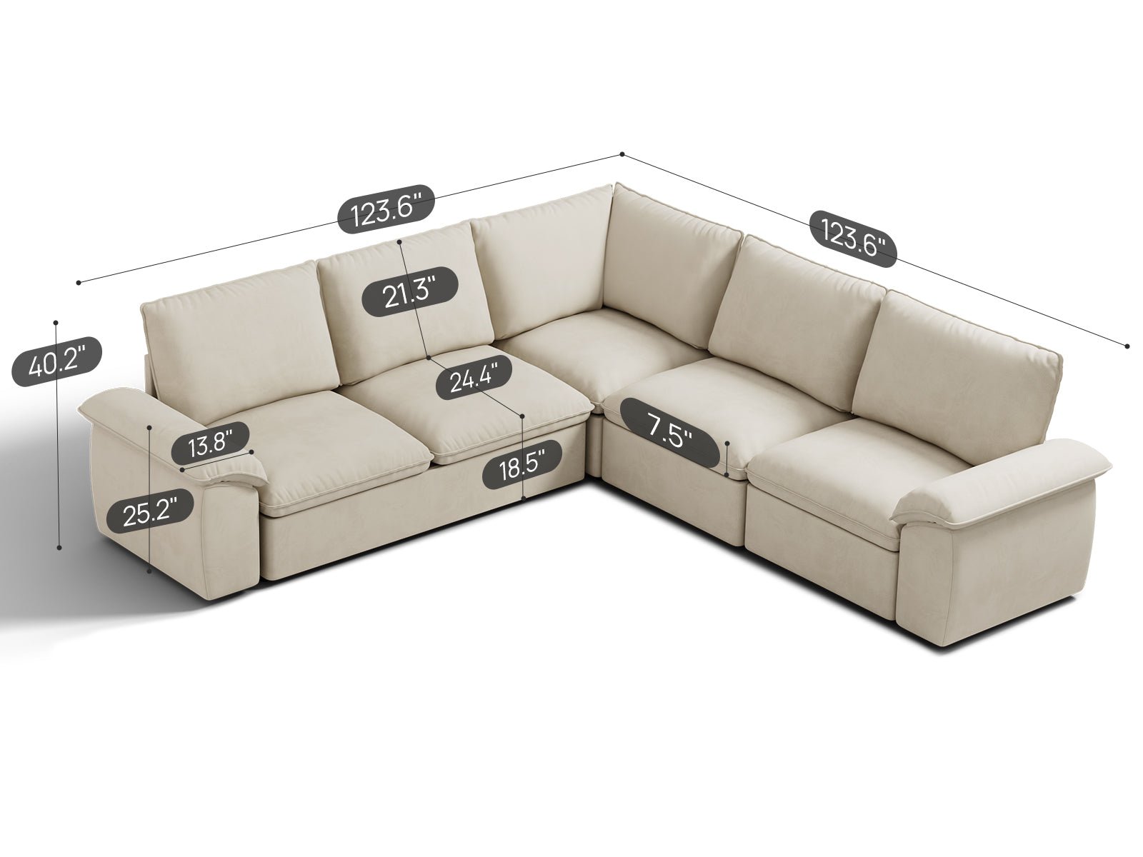 SOMA Retreat II 5 Seat V - shaped, with Hidden One - pull Guest Bed | Nap Armrests