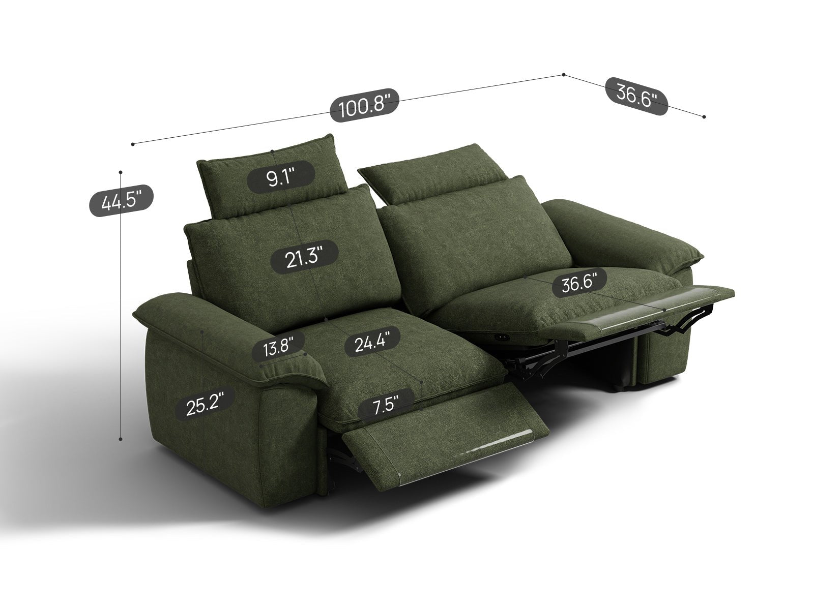 SOMA Motion II 2 Seat Recliner, with Nap Armrests