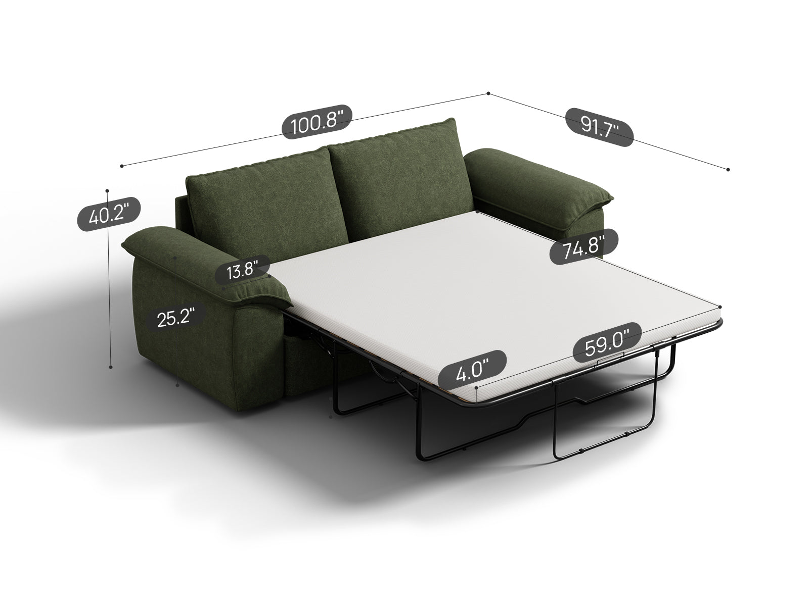 SOMA Retreat I Loveseat with Hidden Guest Bed | Nap Armrests