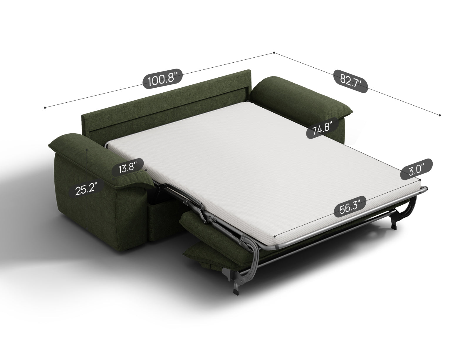 SOMA Retreat II Loveseat with Hidden One - pull Guest Bed | Nap Armrests