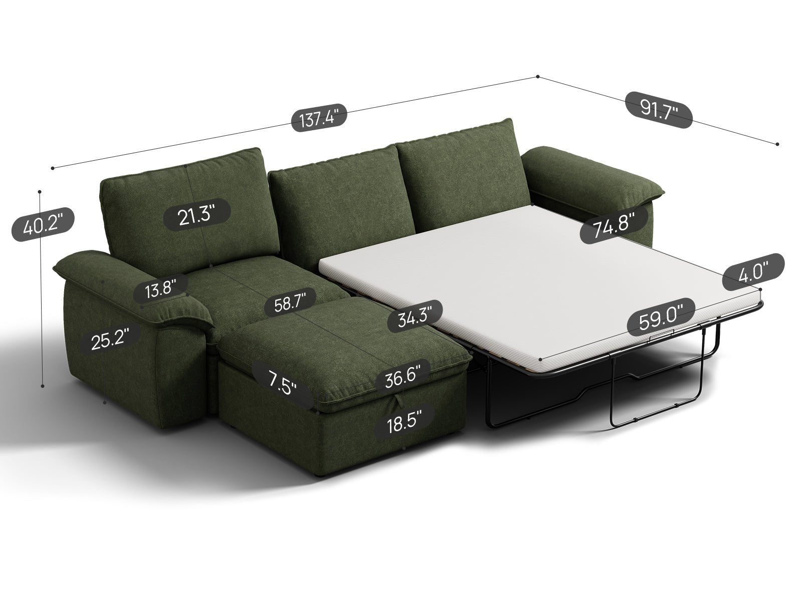 SOMA Retreat I 4 Seat L - shaped, with Hidden Guest Bed | Nap Armrests