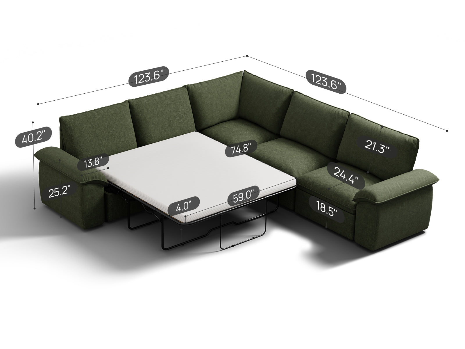 SOMA Retreat I 5 Seat V - shaped, with Hidden Guest Bed | Nap Armrests