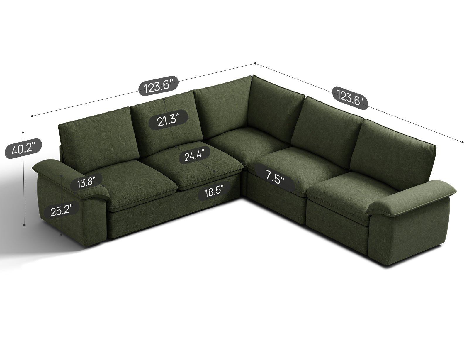 SOMA Retreat I 5 Seat V - shaped, with Hidden Guest Bed | Nap Armrests