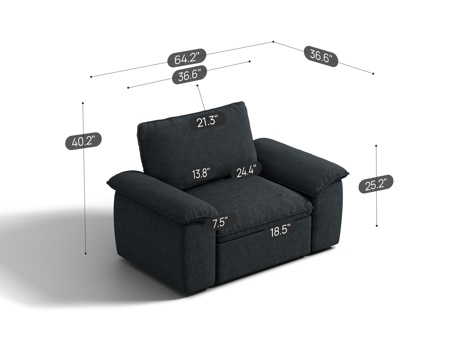 SOMA Origins II 1 Seat Armchair, with Nap Armrests