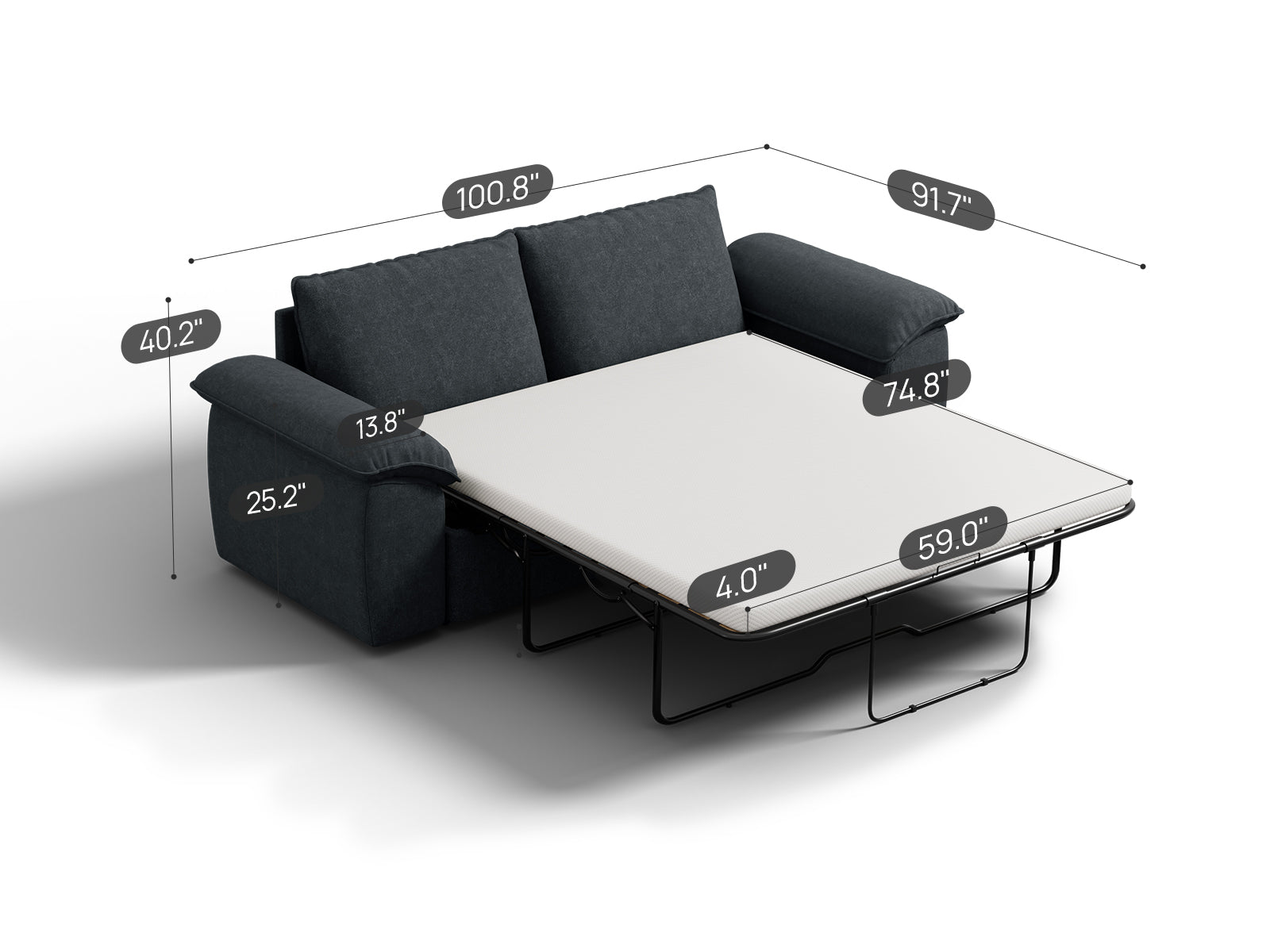 SOMA Retreat I Loveseat with Hidden Guest Bed | Nap Armrests