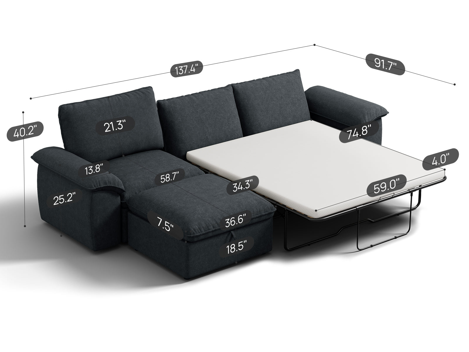 SOMA Retreat I 4 Seat L - shaped, with Hidden Guest Bed | Nap Armrests