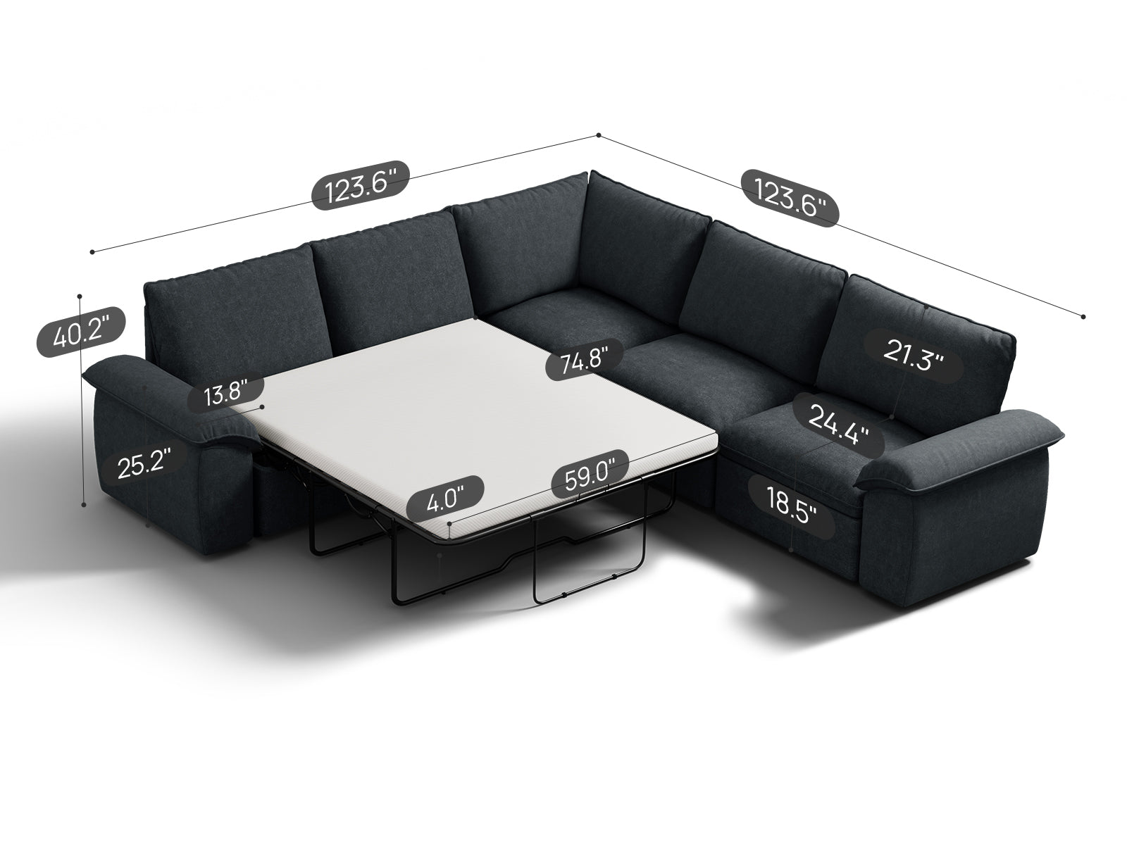 SOMA Retreat I 5 Seat V - shaped, with Hidden Guest Bed | Nap Armrests
