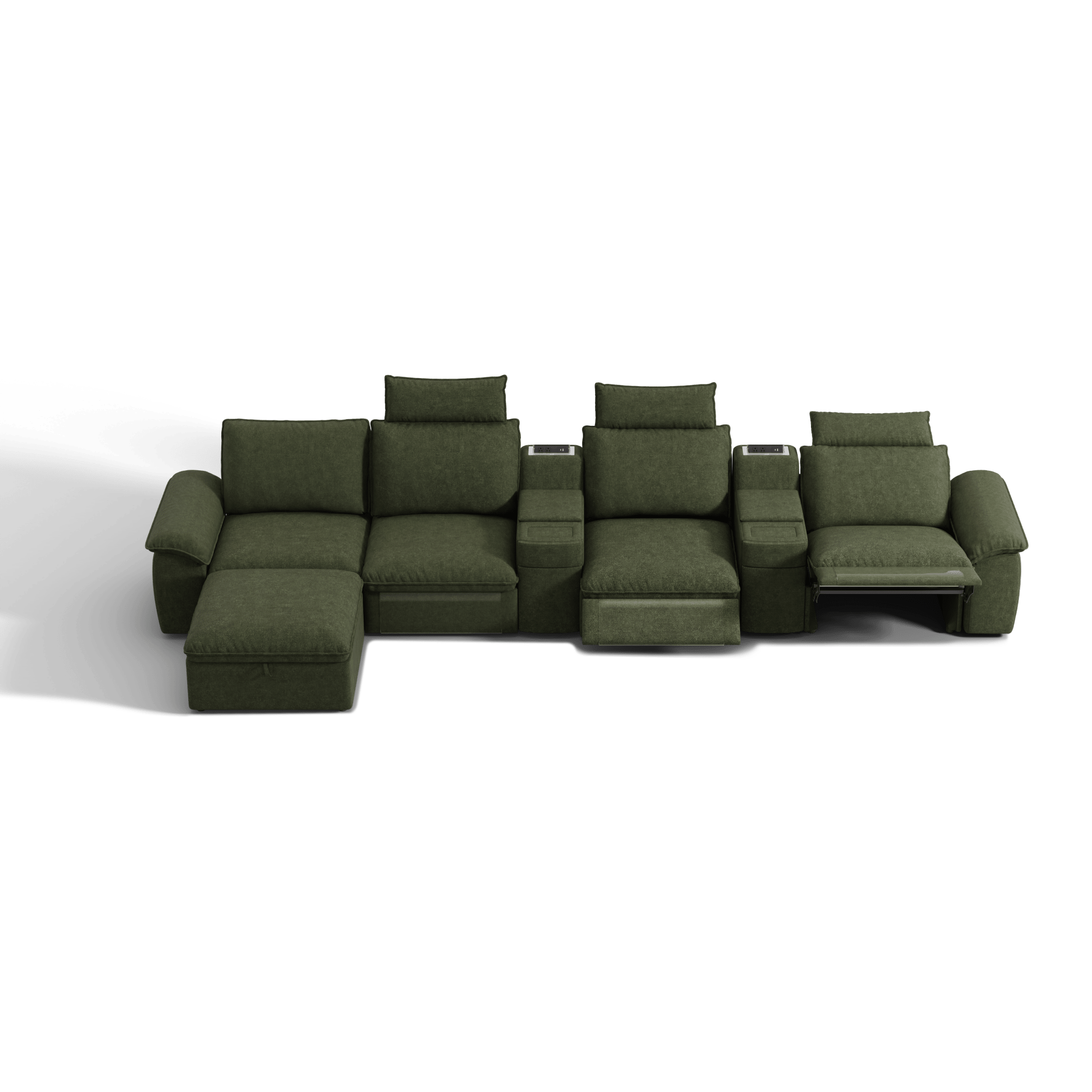 SOMA Prestige 5 Seat L - shaped, with 3 Recliners & 2 Consoles | Nap Armrests