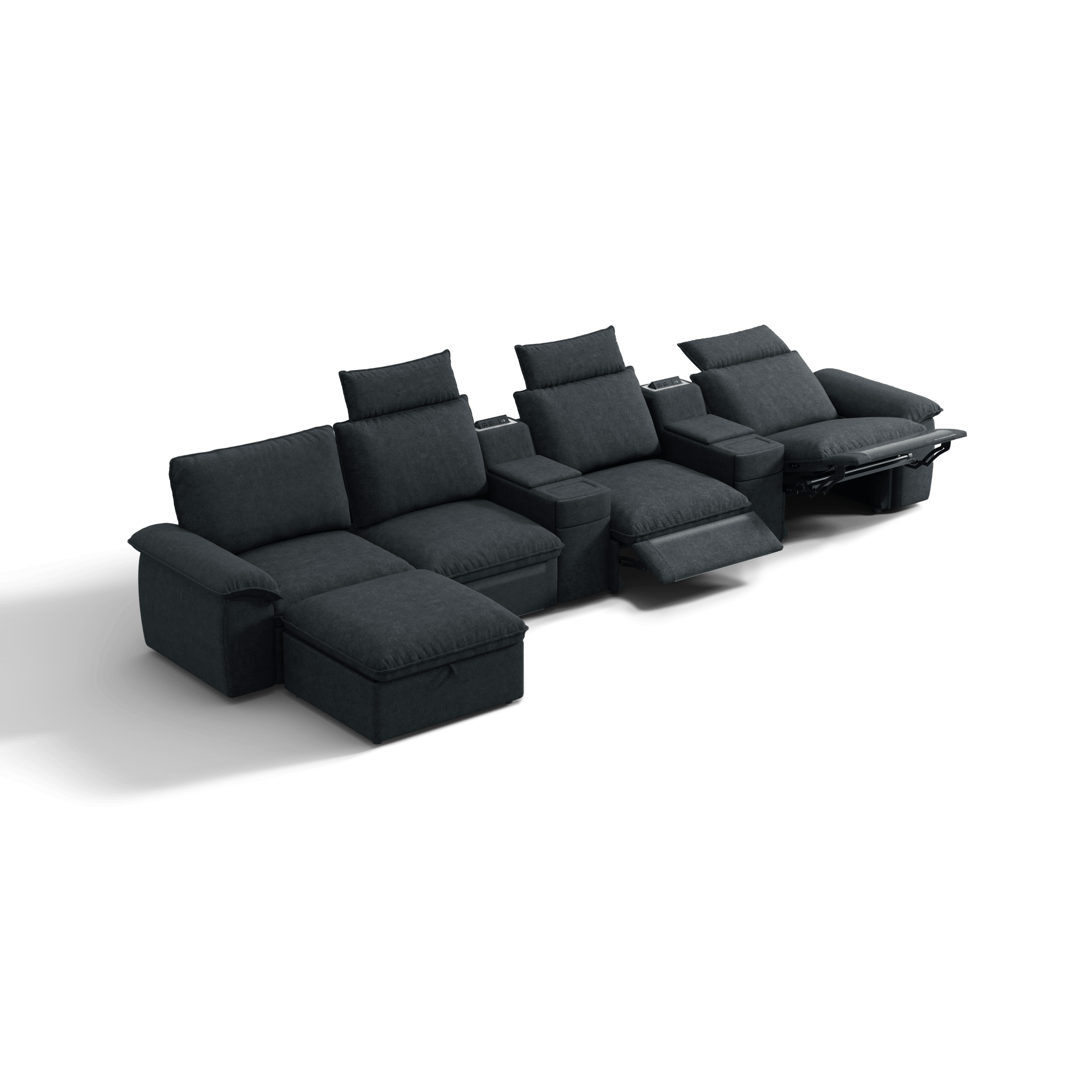 SOMA Prestige 5 Seat L - shaped, with 3 Recliners & 2 Consoles | Nap Armrests